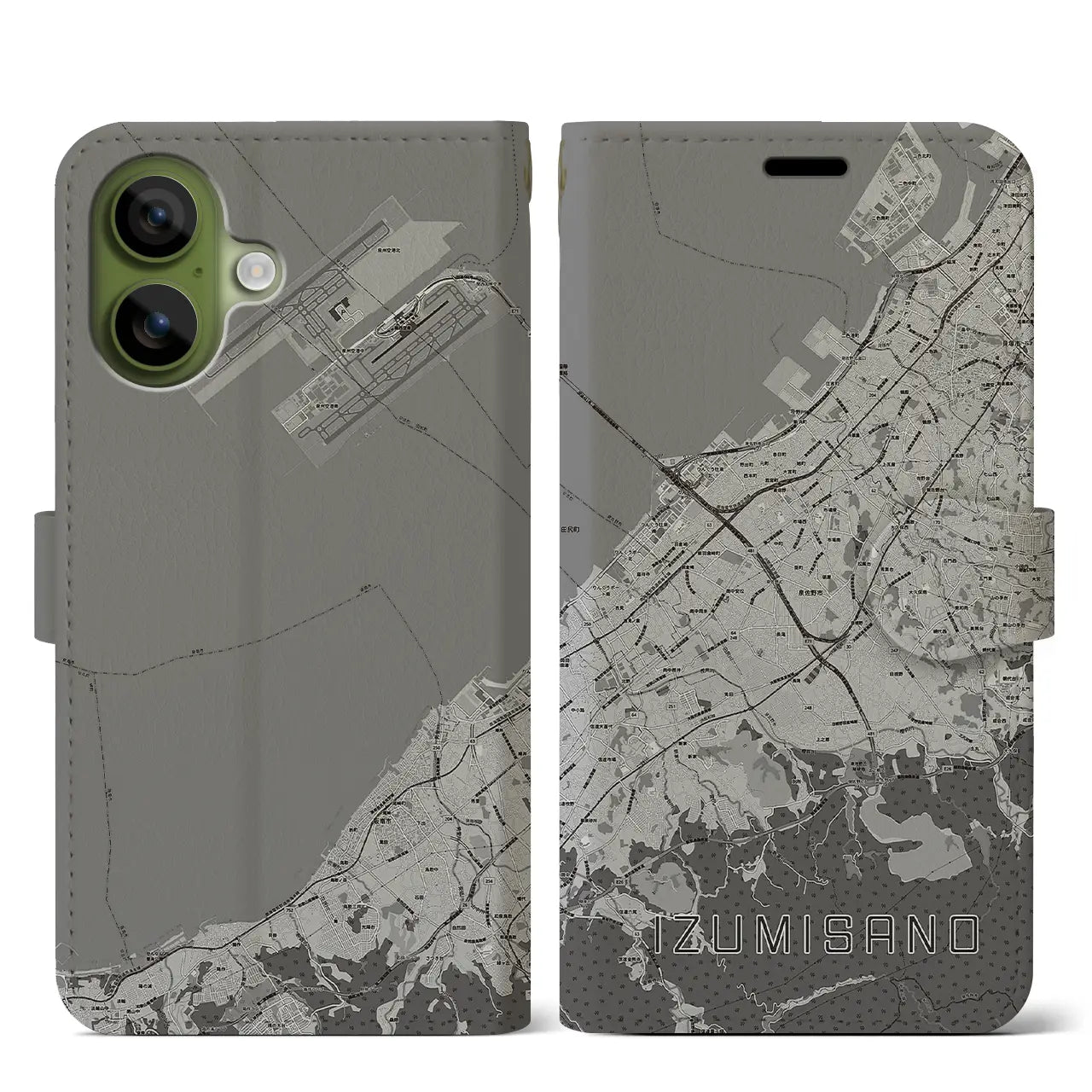 【泉佐野(大阪府)】地図柄iPhoneケース(手帳タイプ)