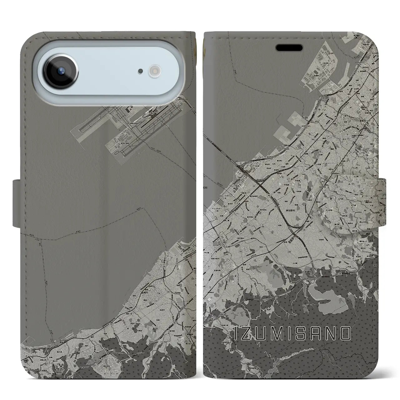 【泉佐野(大阪府)】地図柄iPhoneケース(手帳タイプ)