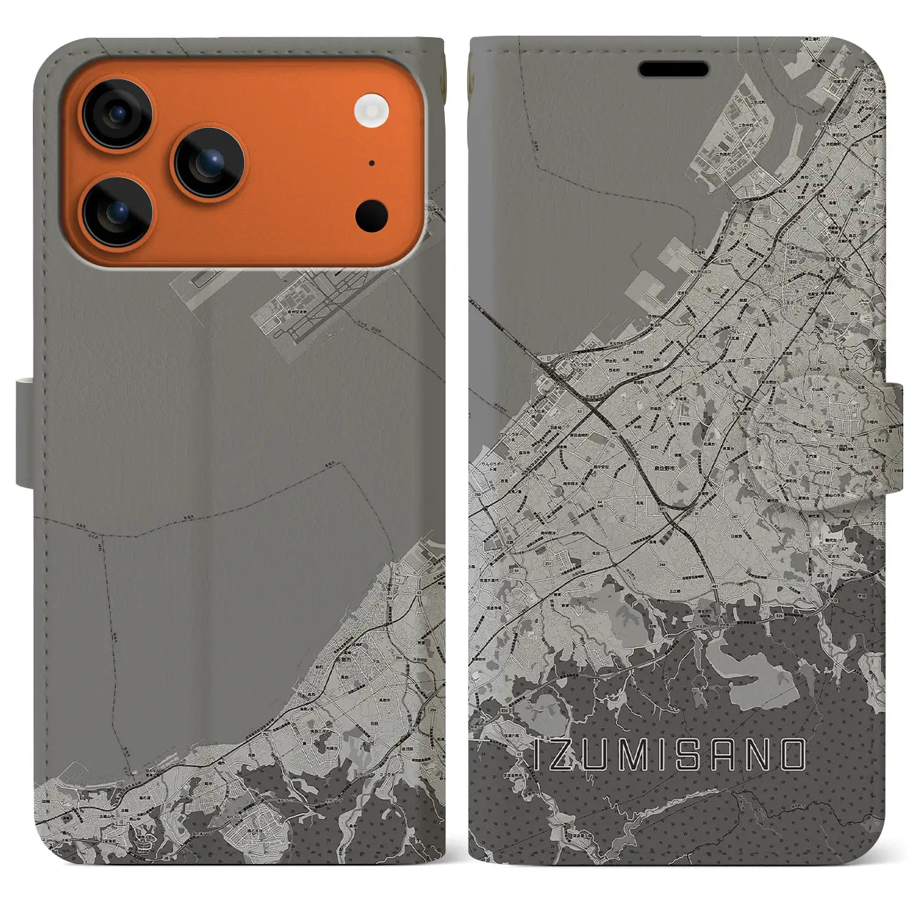 【泉佐野(大阪府)】地図柄iPhoneケース(手帳タイプ)