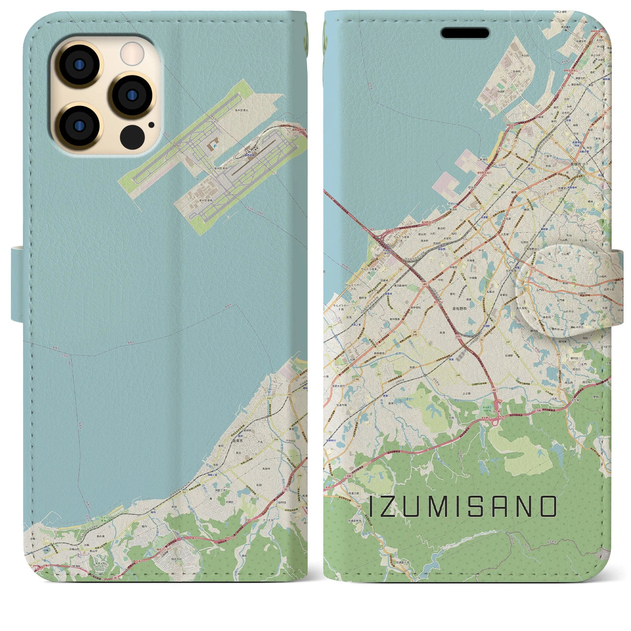 【泉佐野(大阪府)】地図柄iPhoneケース(手帳タイプ)