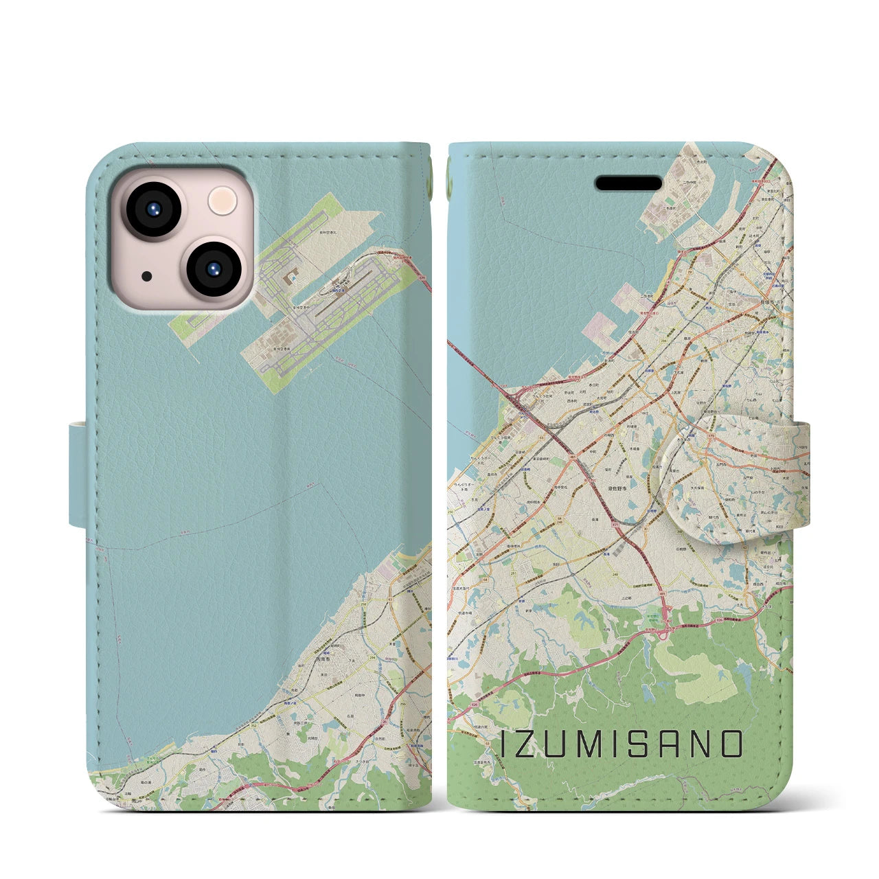 【泉佐野(大阪府)】地図柄iPhoneケース(手帳タイプ)