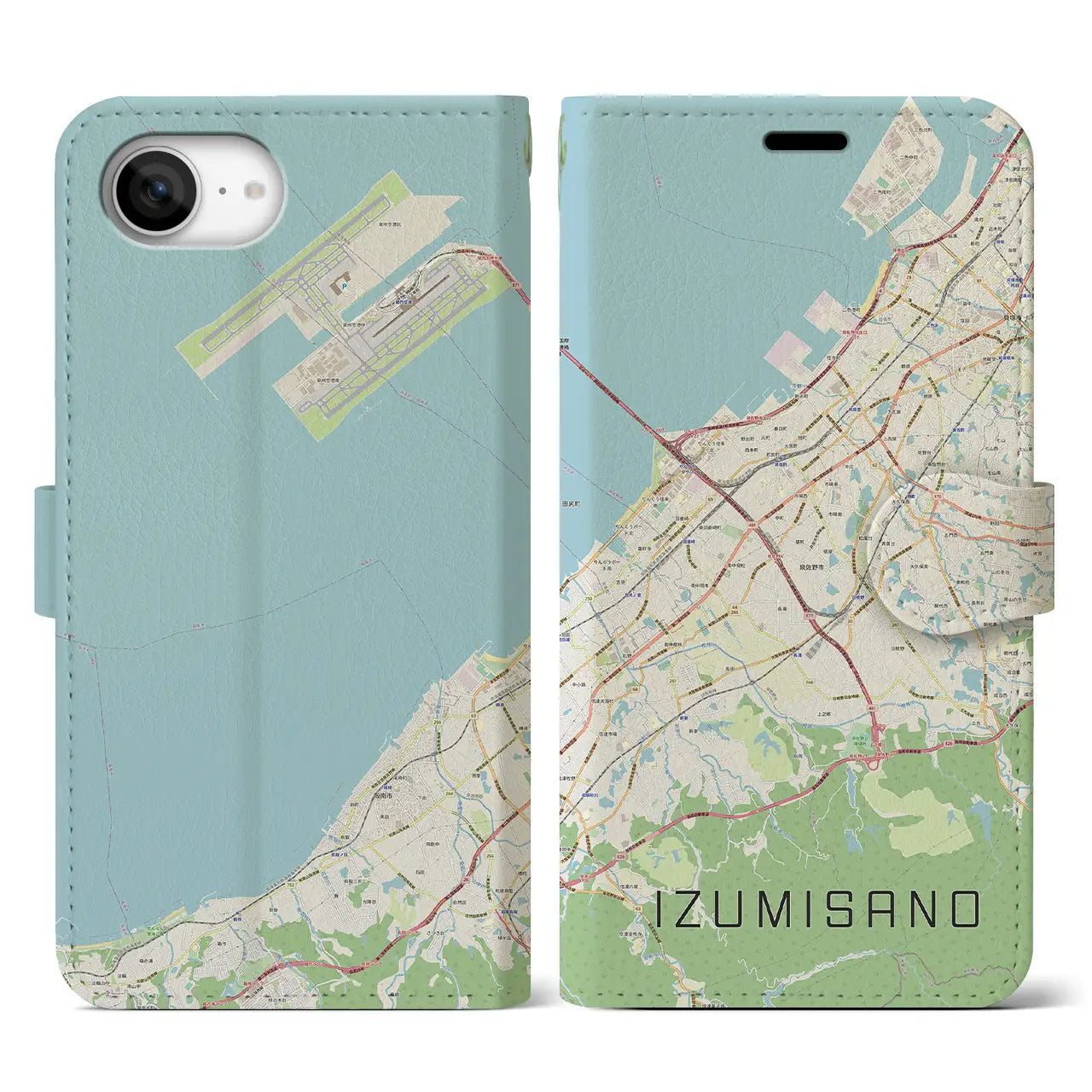 【泉佐野(大阪府)】地図柄iPhoneケース(手帳タイプ)