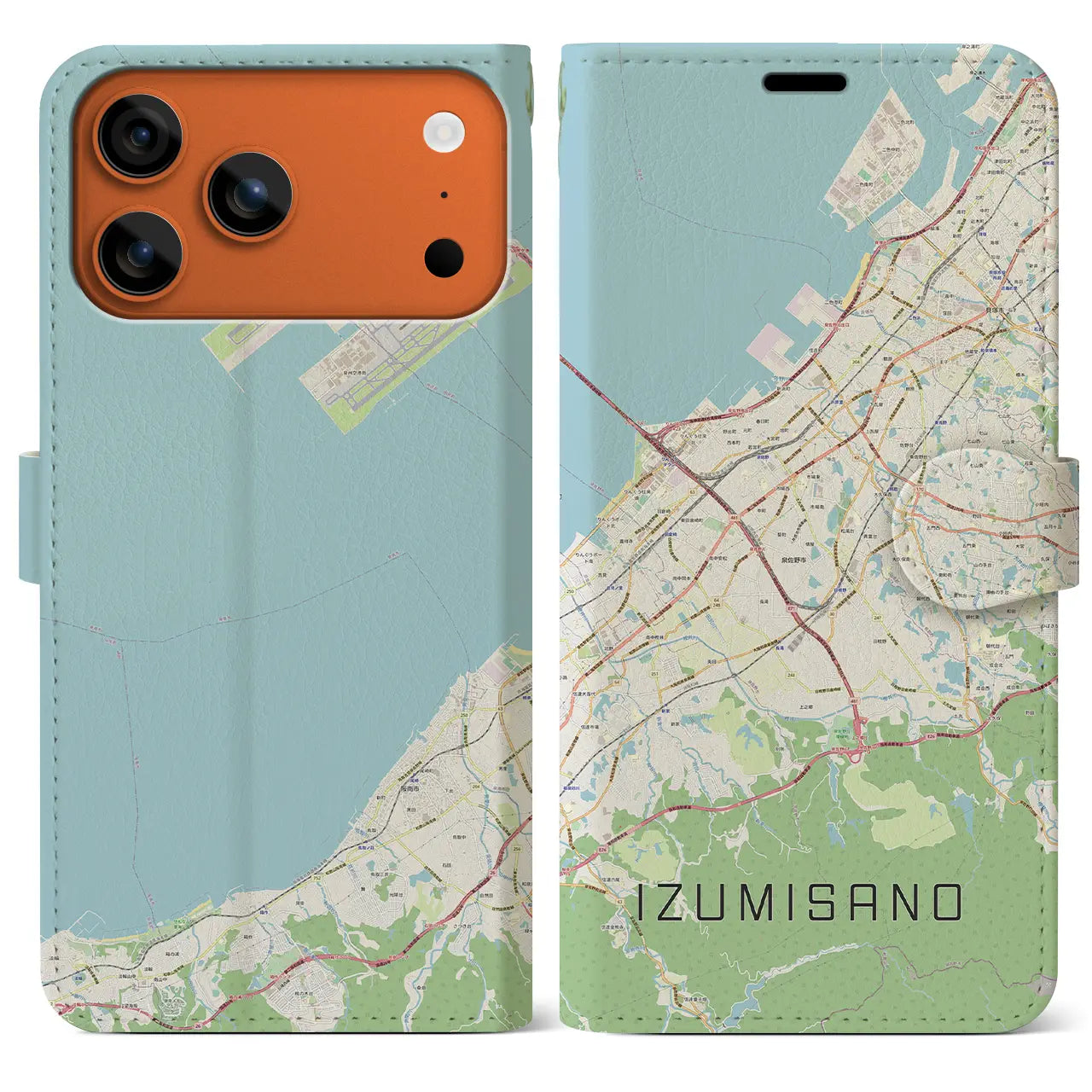 【泉佐野(大阪府)】地図柄iPhoneケース(手帳タイプ)