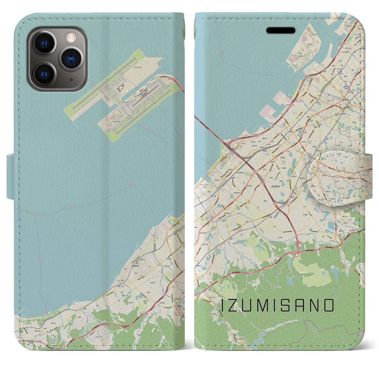 【泉佐野(大阪府)】地図柄iPhoneケース(手帳タイプ)