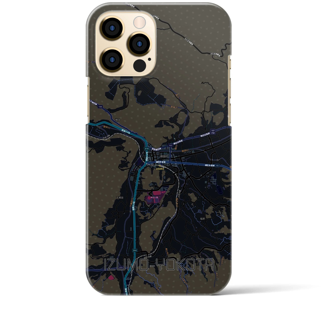 【出雲横田(島根県)】地図柄iPhoneケース(バックカバータイプ)