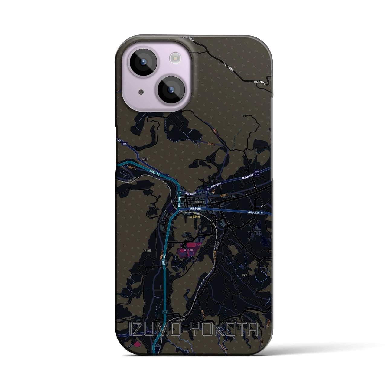 【出雲横田(島根県)】地図柄iPhoneケース(バックカバータイプ)