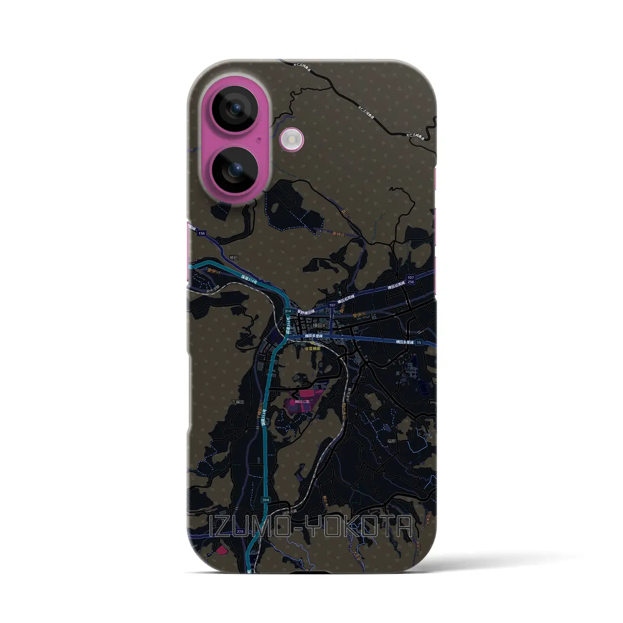 【出雲横田(島根県)】地図柄iPhoneケース(バックカバータイプ)