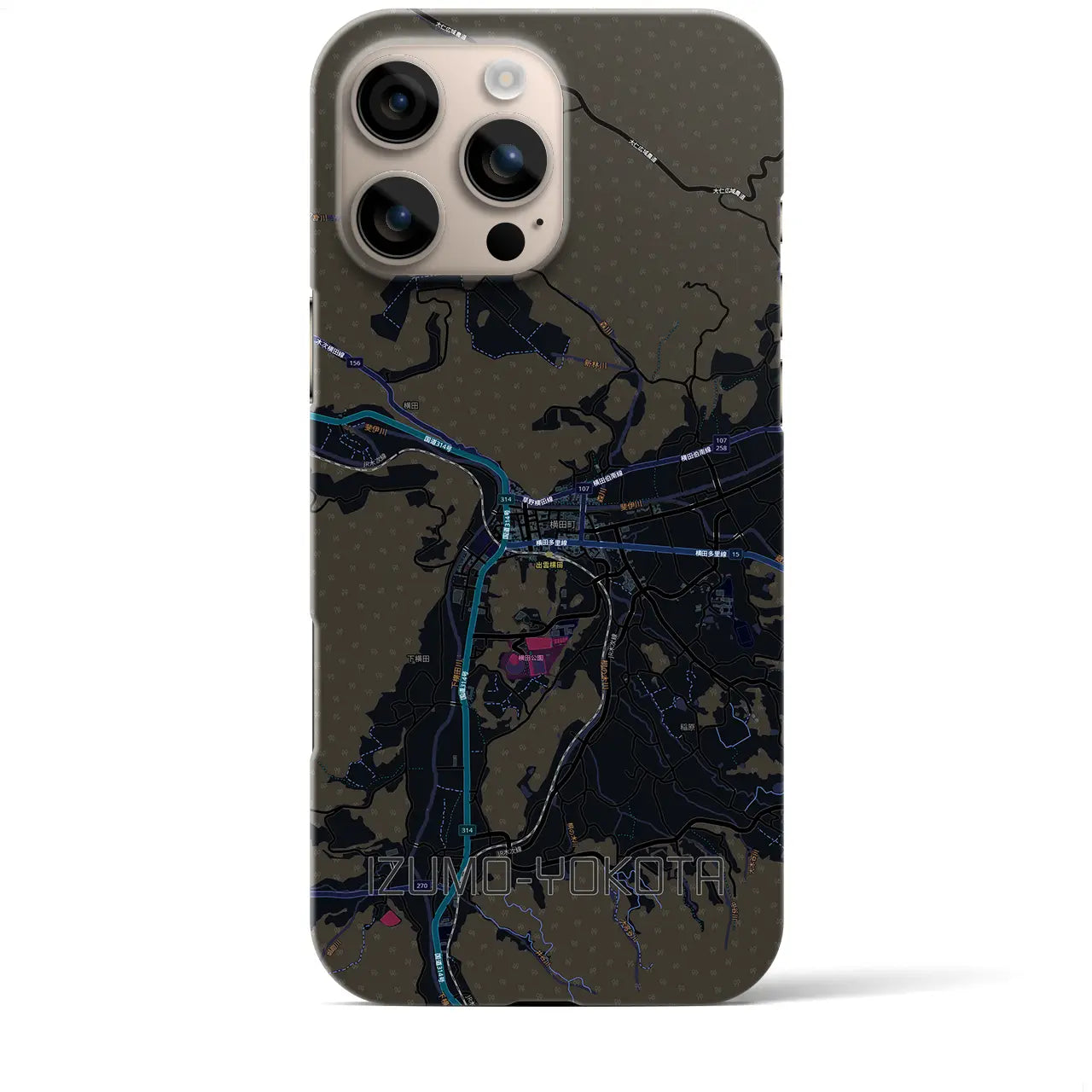 【出雲横田(島根県)】地図柄iPhoneケース(バックカバータイプ)