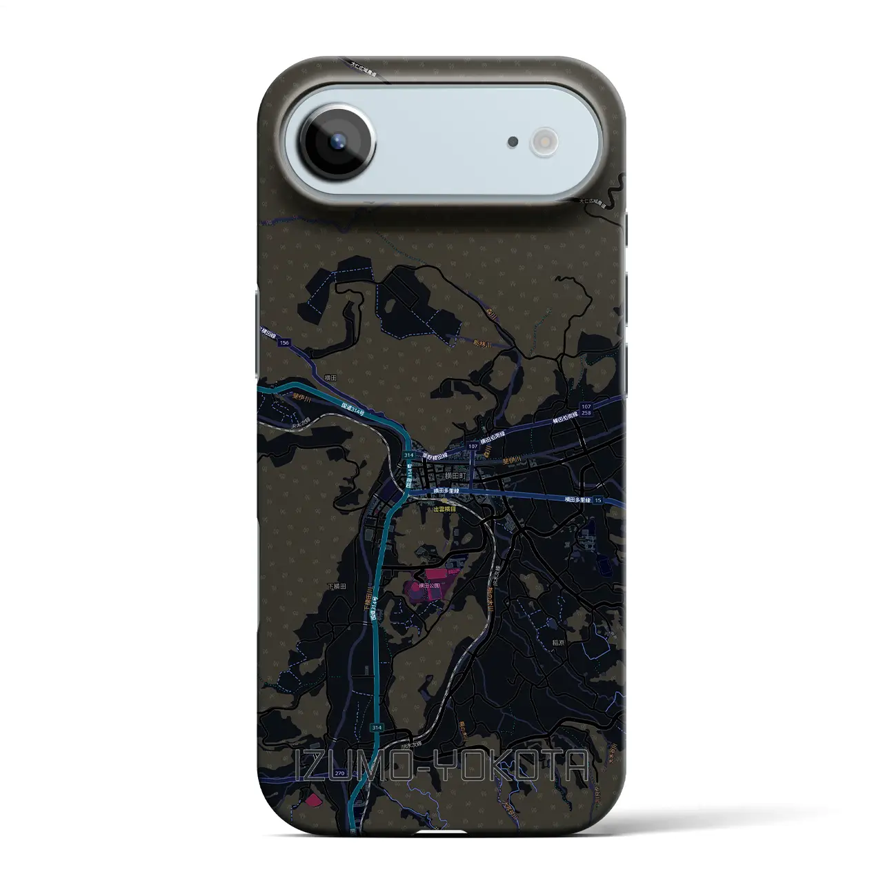 【出雲横田(島根県)】地図柄iPhoneケース(バックカバータイプ)