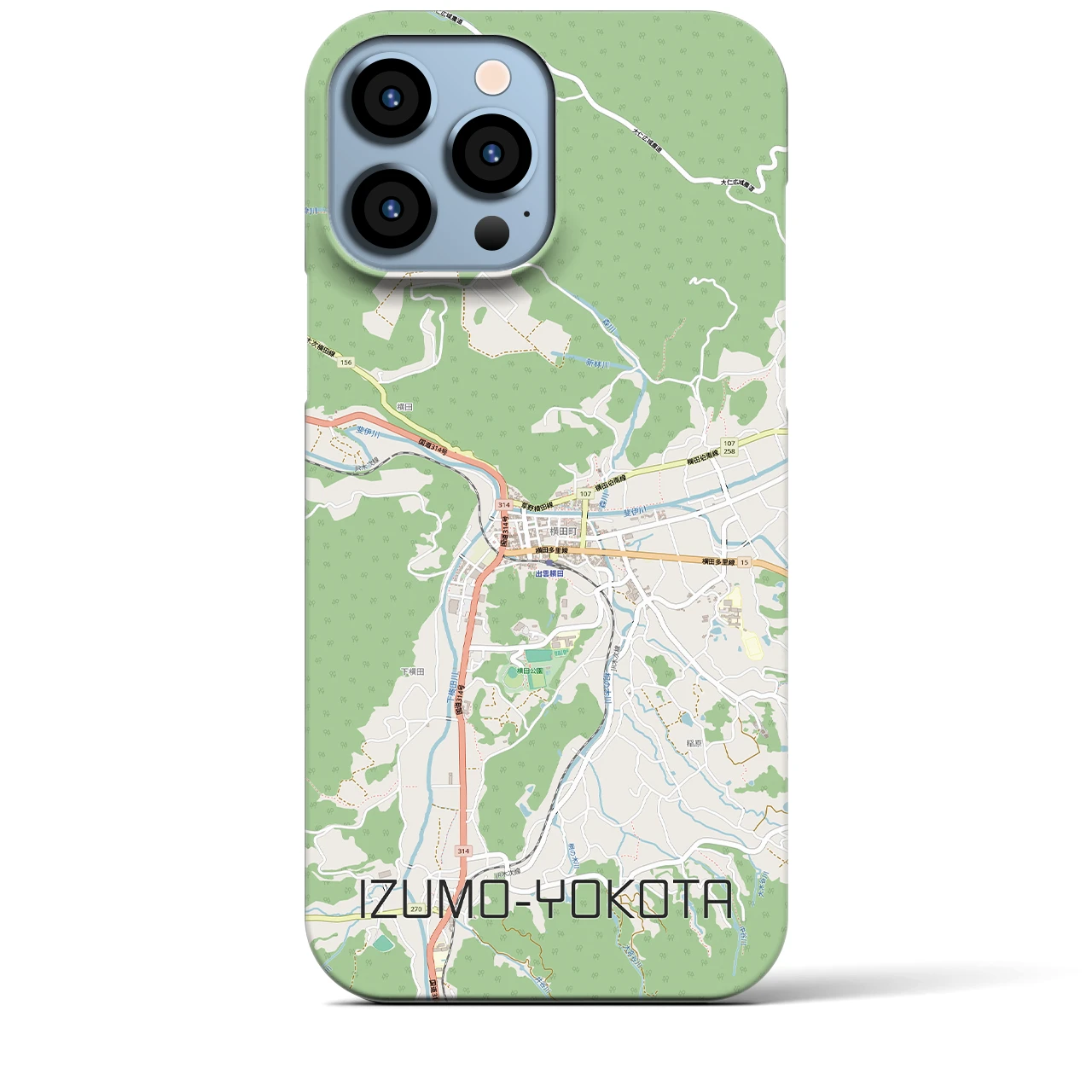 【出雲横田(島根県)】地図柄iPhoneケース(バックカバータイプ)