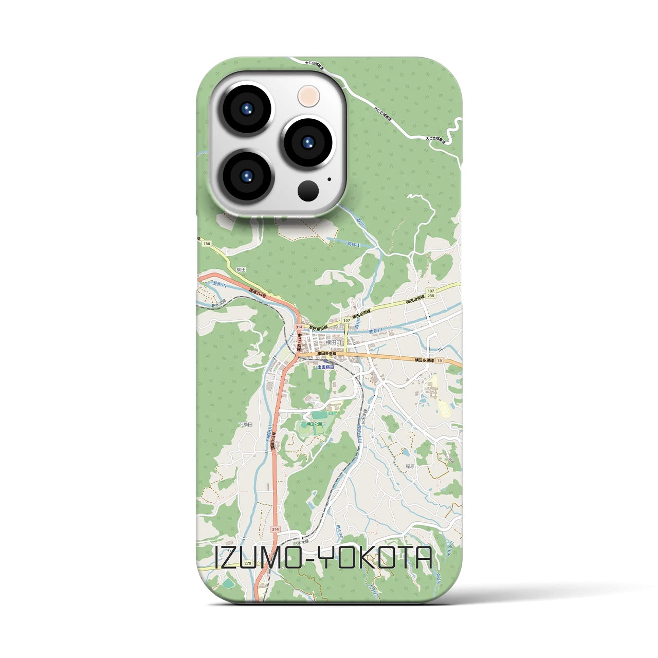 【出雲横田(島根県)】地図柄iPhoneケース(バックカバータイプ)