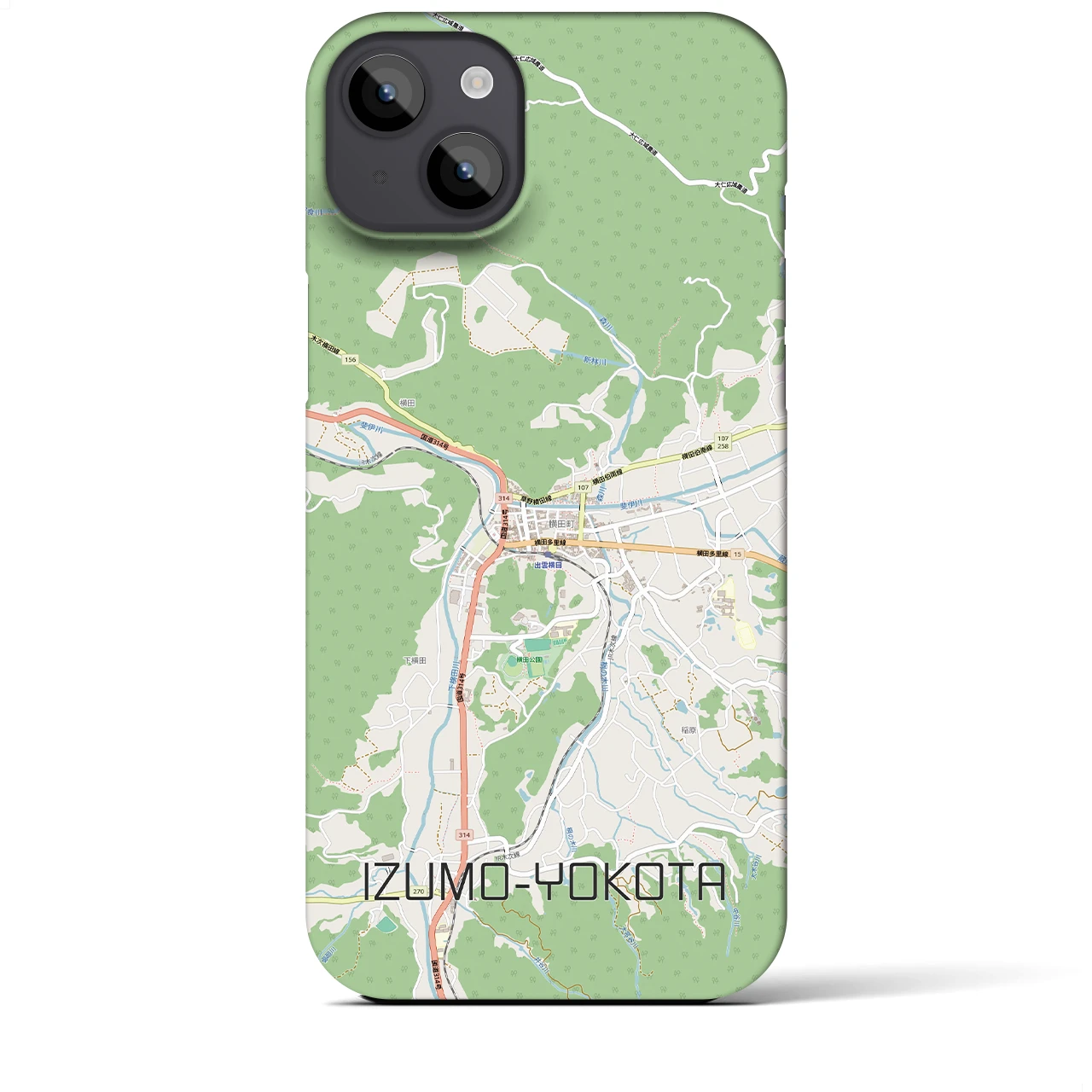 【出雲横田(島根県)】地図柄iPhoneケース(バックカバータイプ)