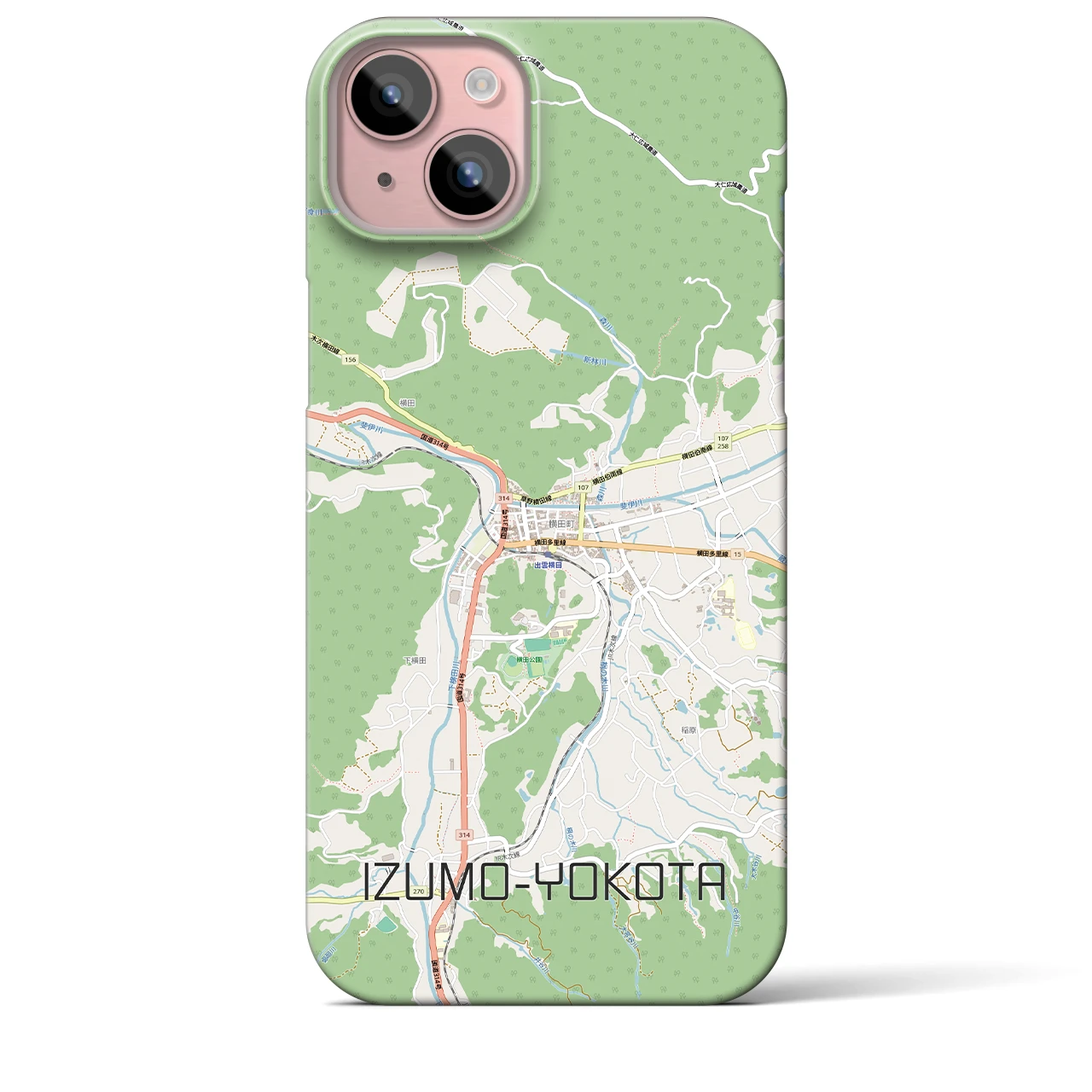 【出雲横田(島根県)】地図柄iPhoneケース(バックカバータイプ)
