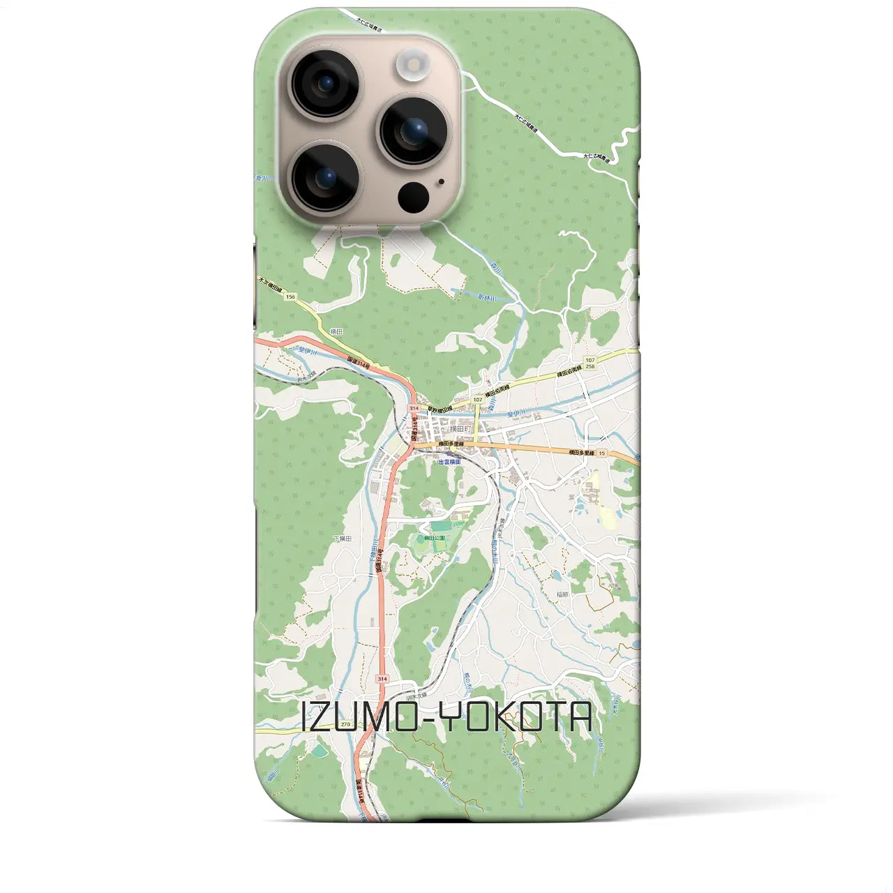 【出雲横田(島根県)】地図柄iPhoneケース(バックカバータイプ)