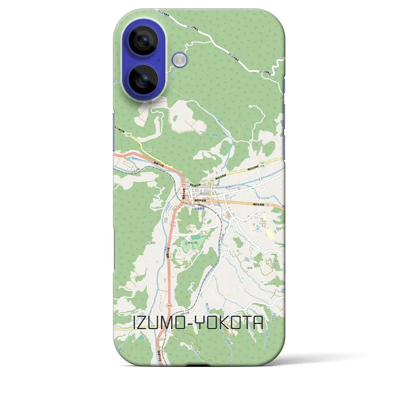 【出雲横田(島根県)】地図柄iPhoneケース(バックカバータイプ)