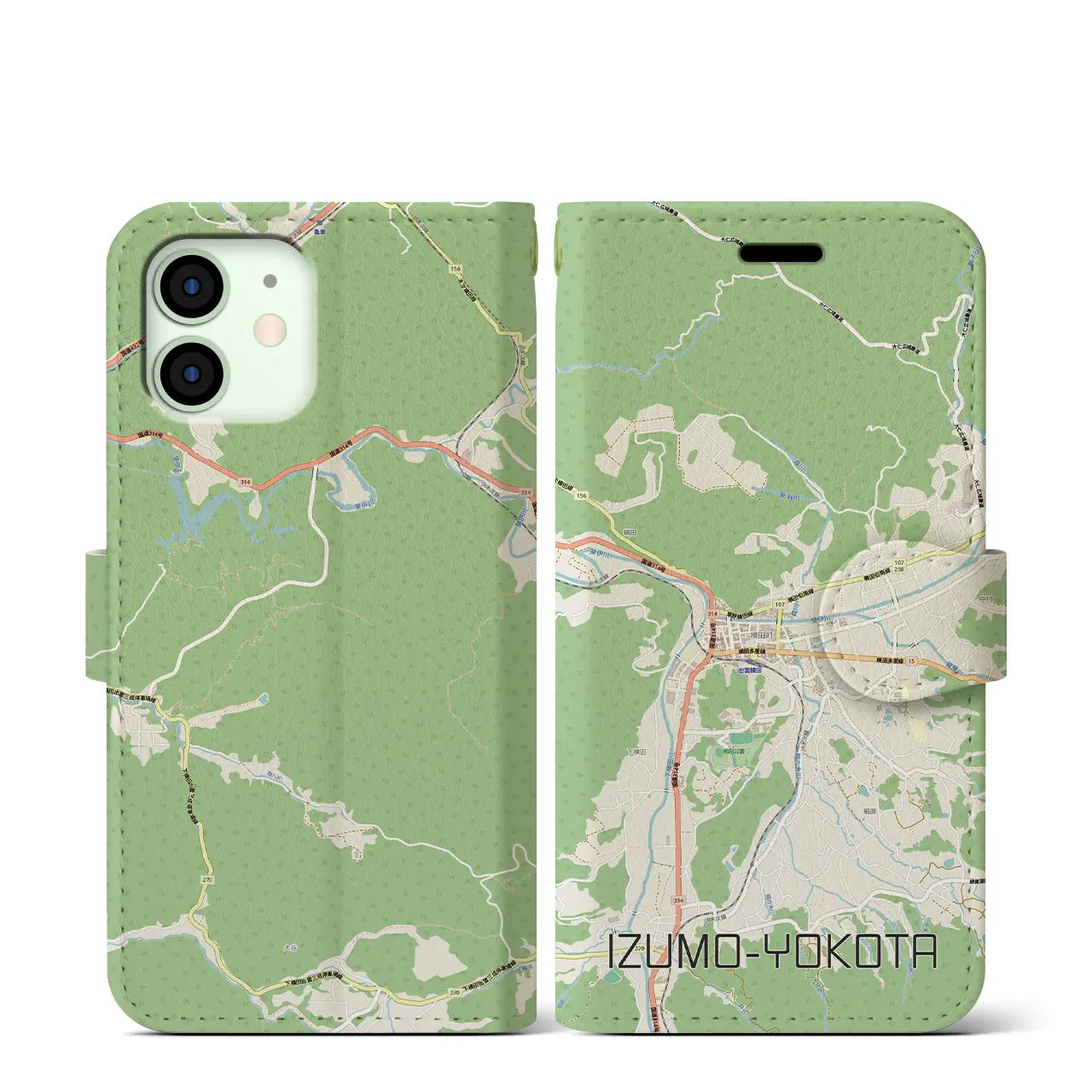 【出雲横田(島根県)】地図柄iPhoneケース(手帳タイプ)
