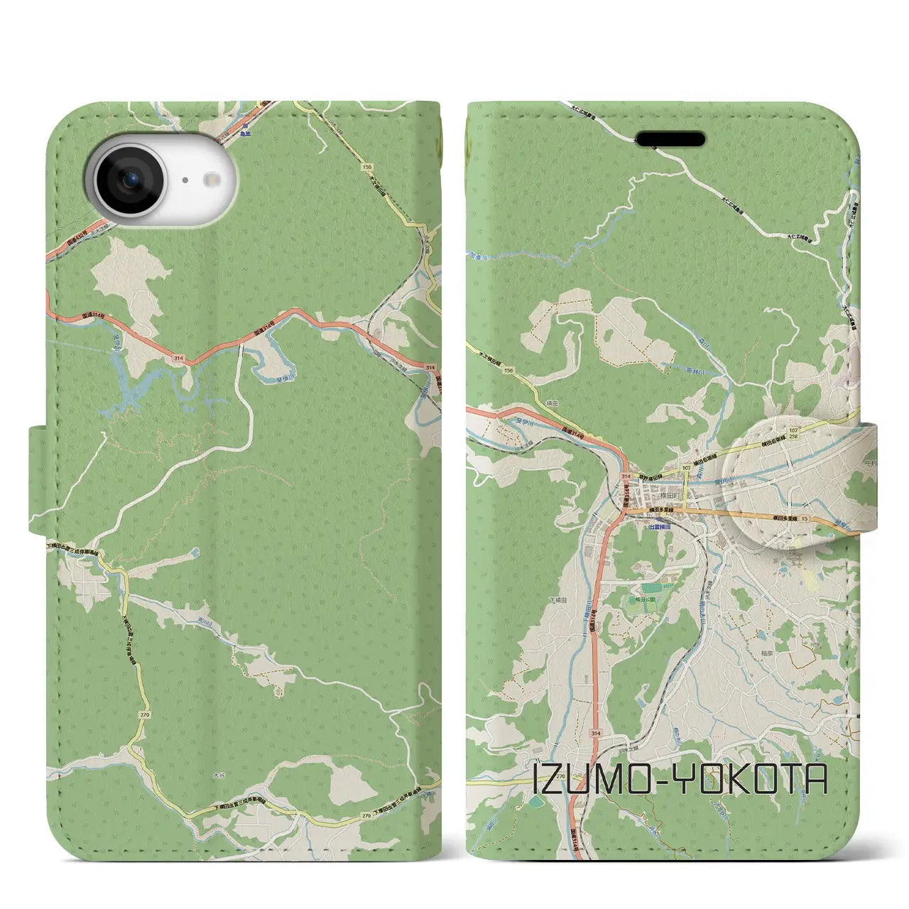 【出雲横田(島根県)】地図柄iPhoneケース(手帳タイプ)