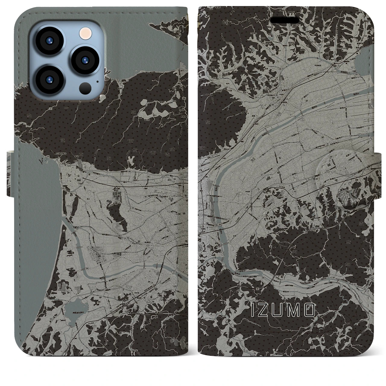 【出雲(島根県)】地図柄iPhoneケース(手帳タイプ)