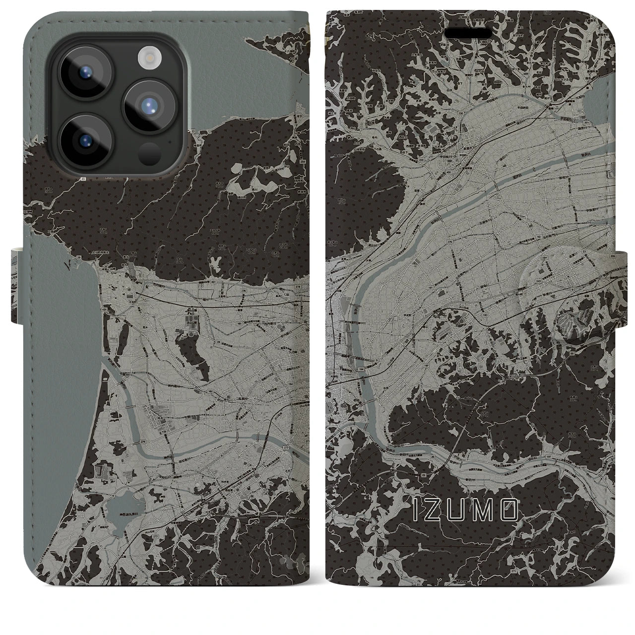 【出雲(島根県)】地図柄iPhoneケース(手帳タイプ)