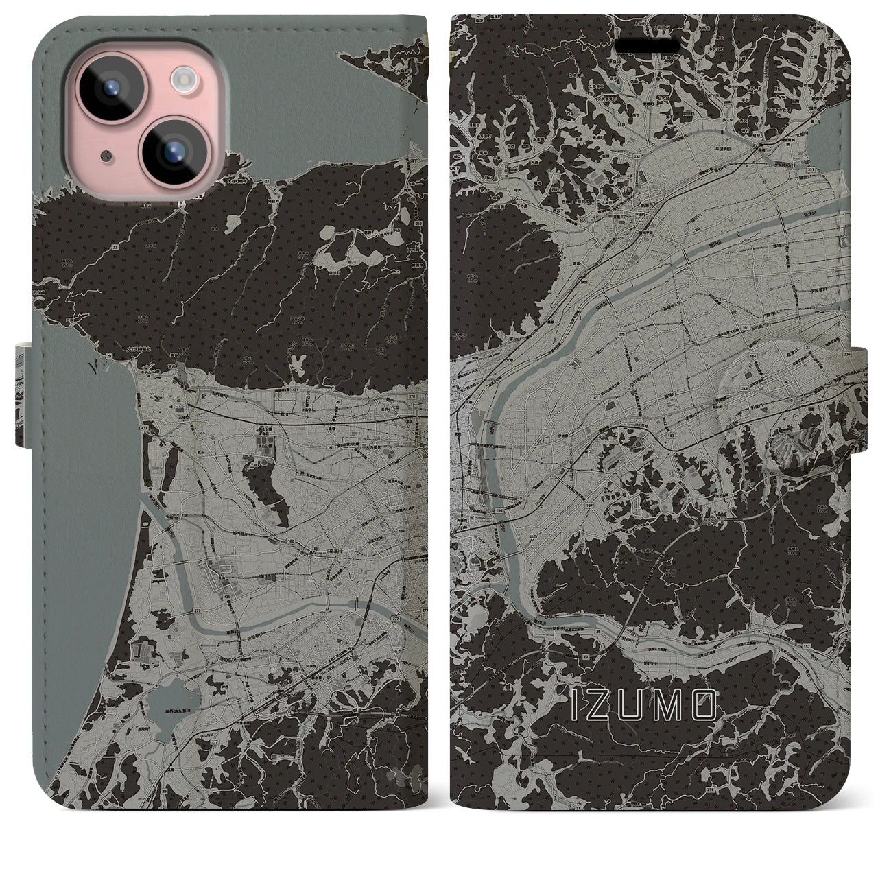 【出雲(島根県)】地図柄iPhoneケース(手帳タイプ)