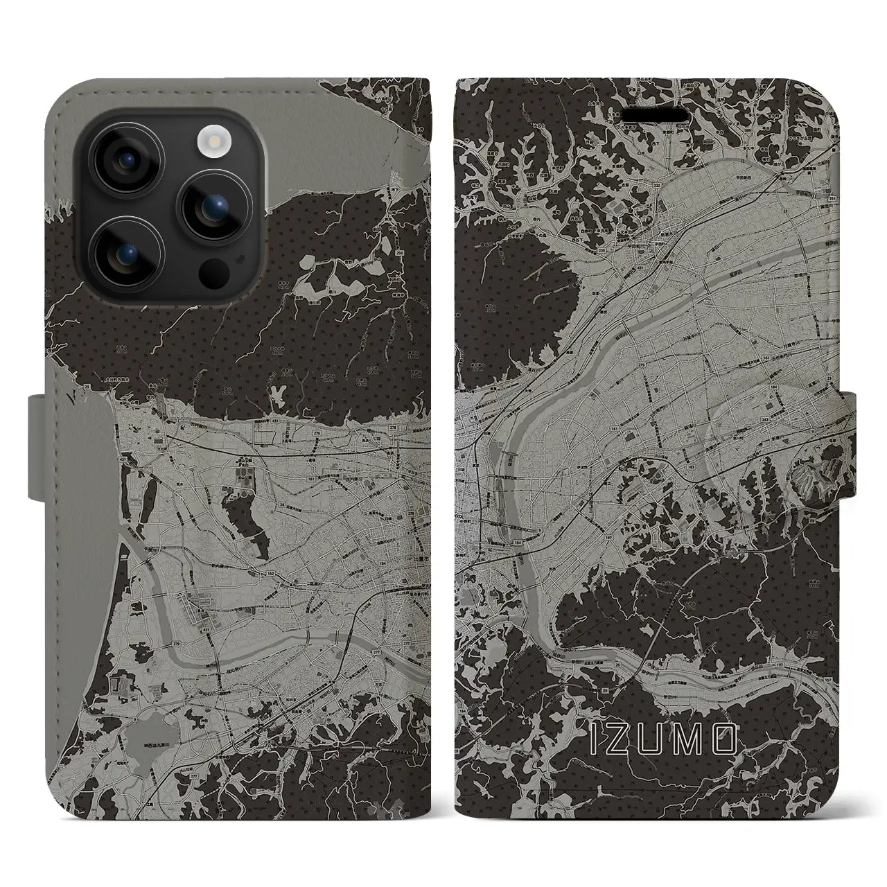 【出雲(島根県)】地図柄iPhoneケース(手帳タイプ)