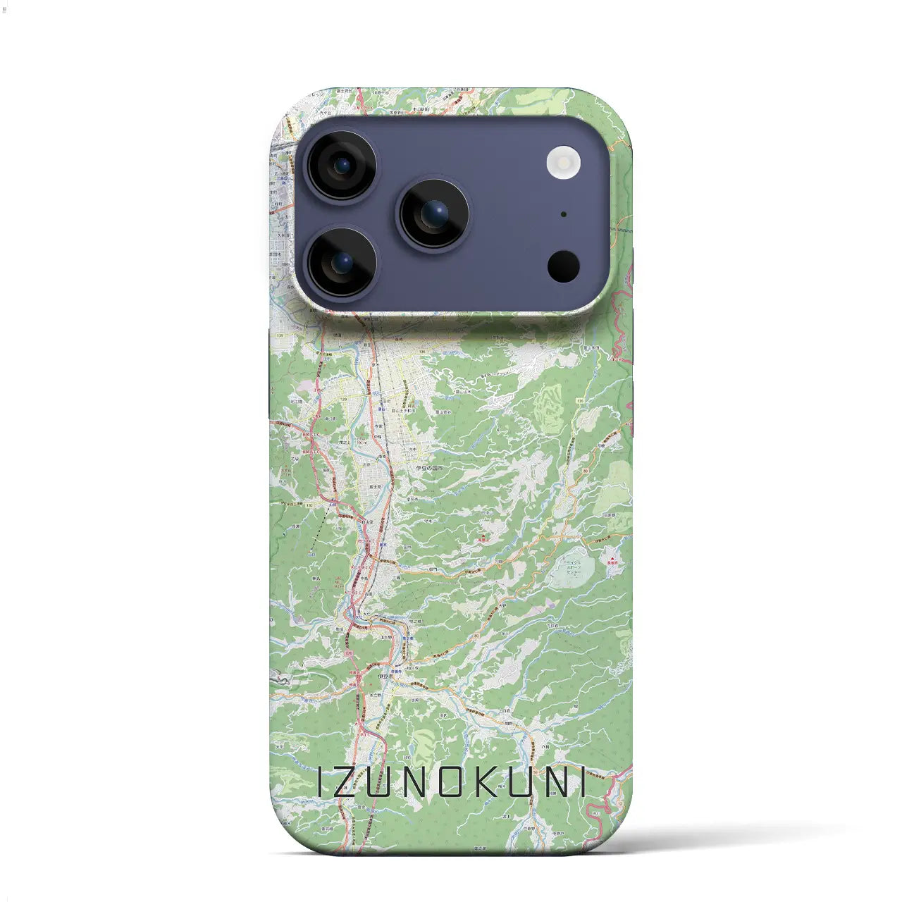 【伊豆の国(静岡県)】地図柄iPhoneケース(バックカバータイプ)ブラック・iPhone 17 Pro Max 用
