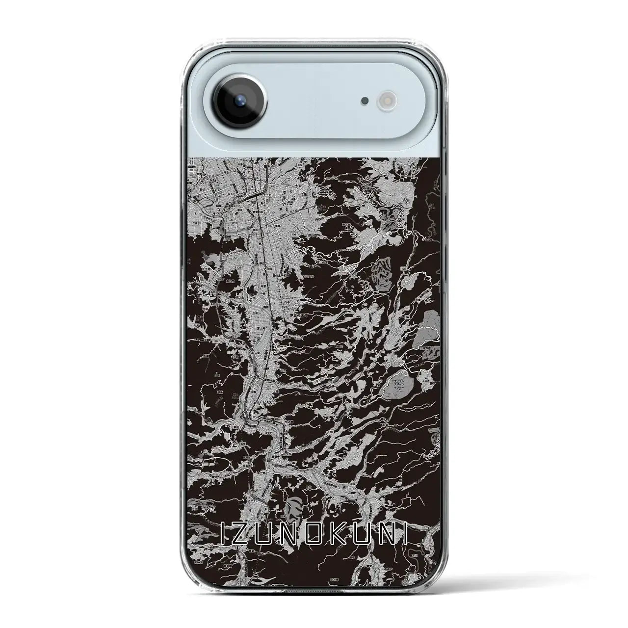 【伊豆の国(静岡県)】地図柄iPhoneケース(クリアタイプ)モノトーン・iPhone 17 Pro Max 用