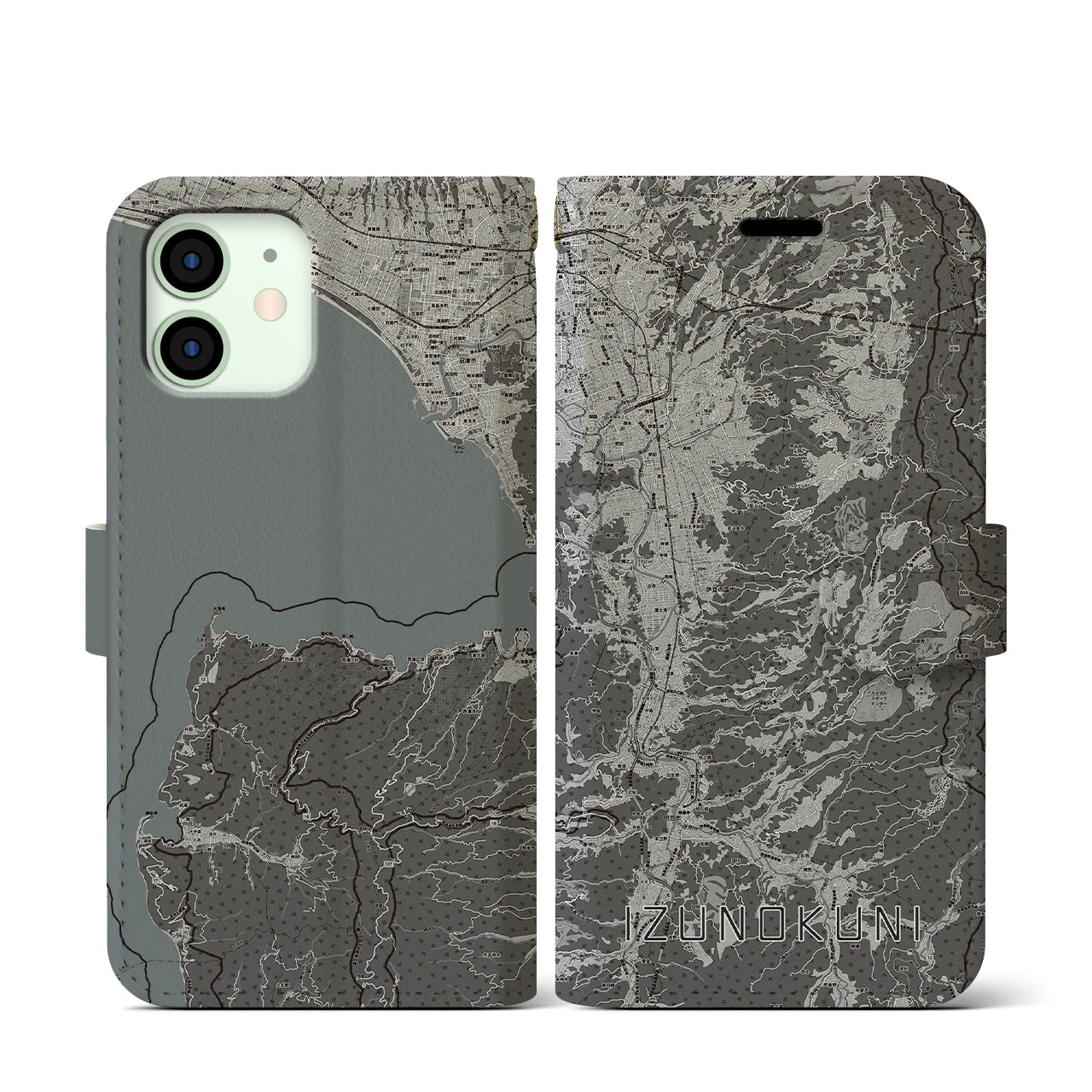 【伊豆の国(静岡県)】地図柄iPhoneケース(手帳タイプ)