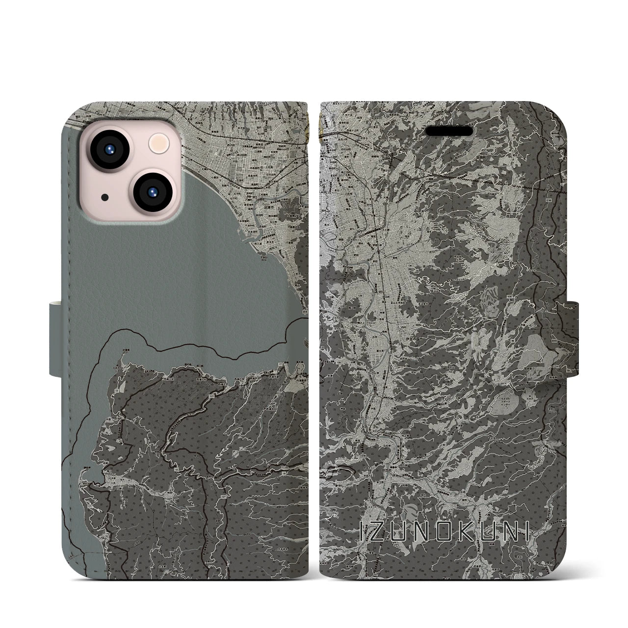 【伊豆の国(静岡県)】地図柄iPhoneケース(手帳タイプ)