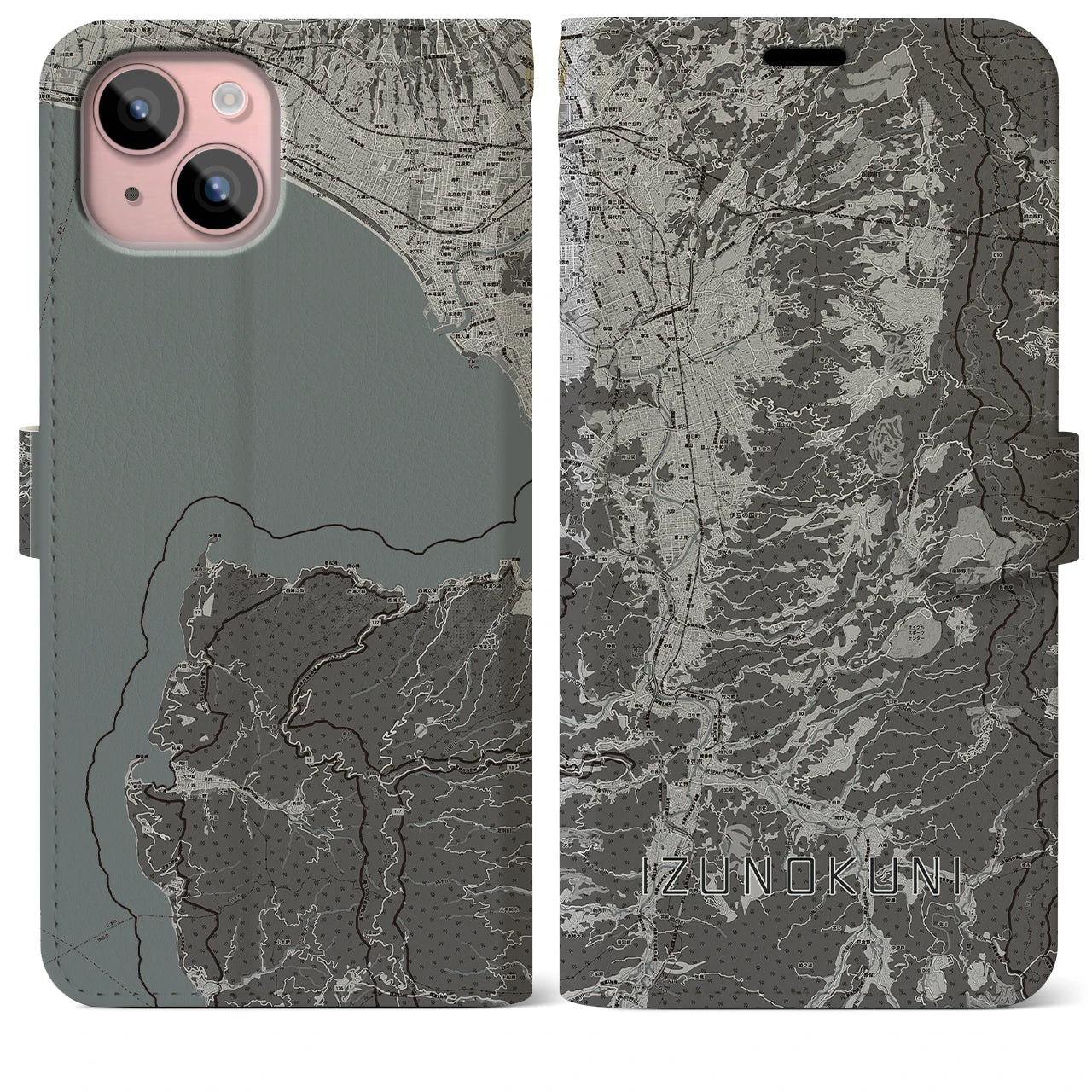 【伊豆の国(静岡県)】地図柄iPhoneケース(手帳タイプ)