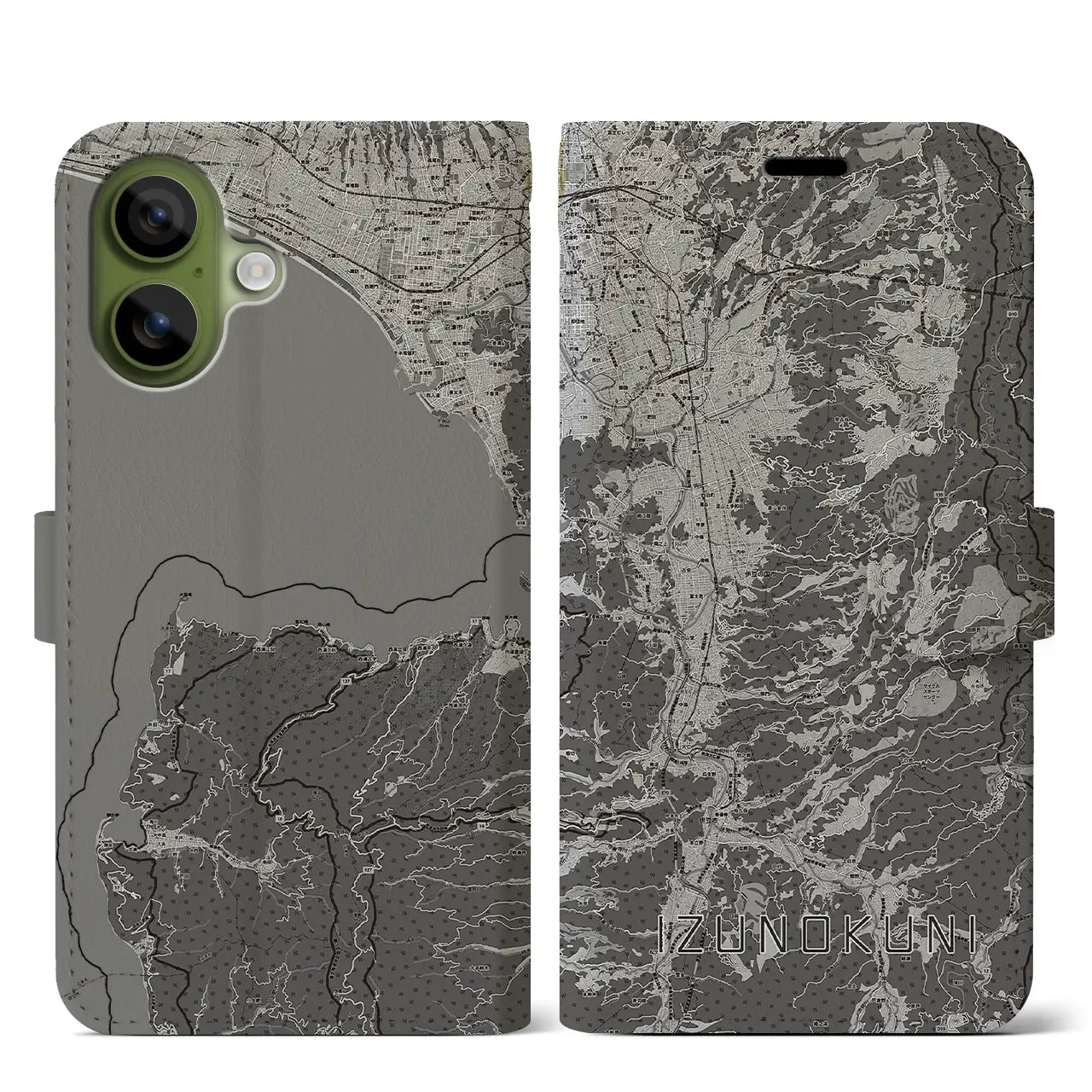 【伊豆の国(静岡県)】地図柄iPhoneケース(手帳タイプ)