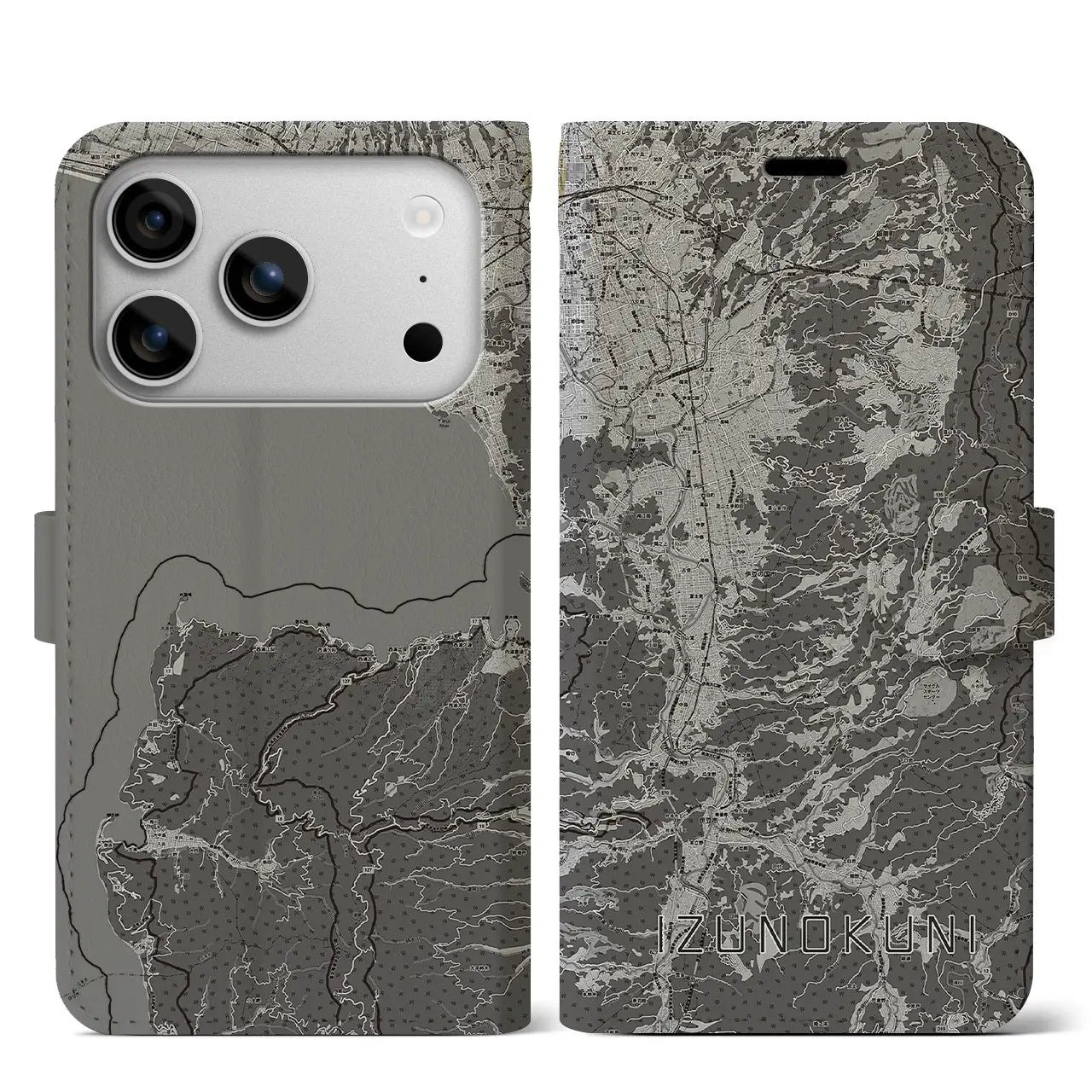 【伊豆の国(静岡県)】地図柄iPhoneケース(手帳タイプ)