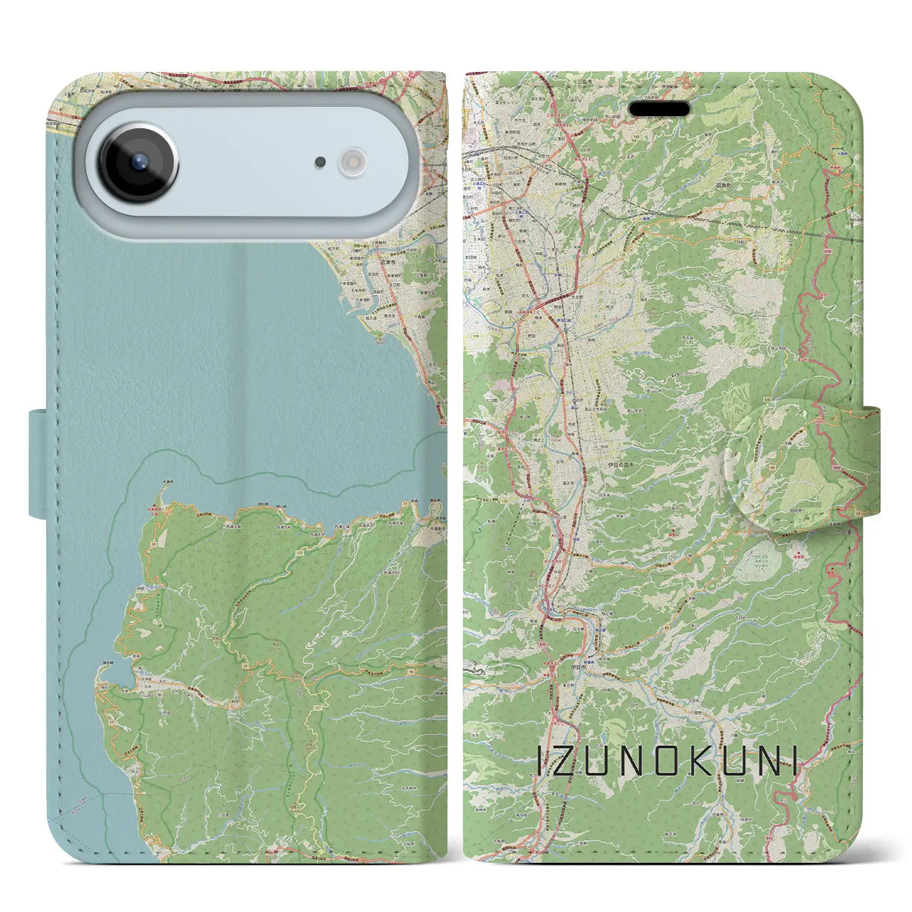 【伊豆の国(静岡県)】地図柄iPhoneケース(手帳タイプ)