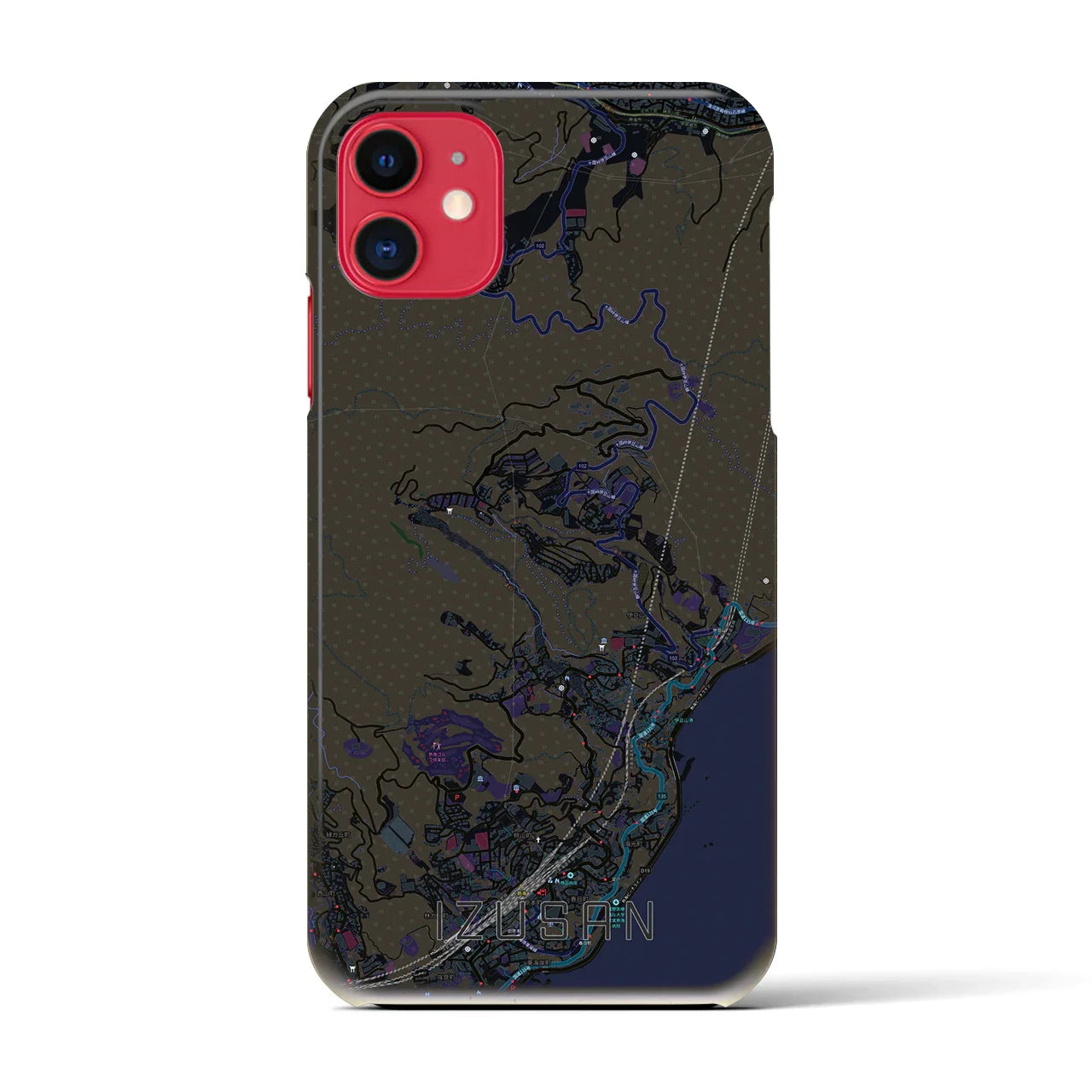 【伊豆山(静岡県)】地図柄iPhoneケース(バックカバータイプ)