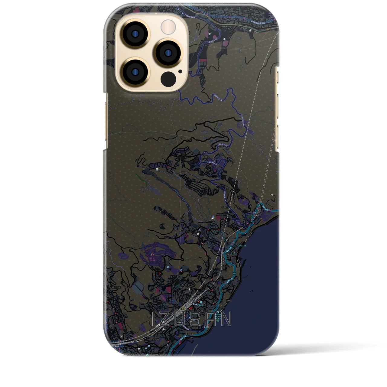 【伊豆山(静岡県)】地図柄iPhoneケース(バックカバータイプ)