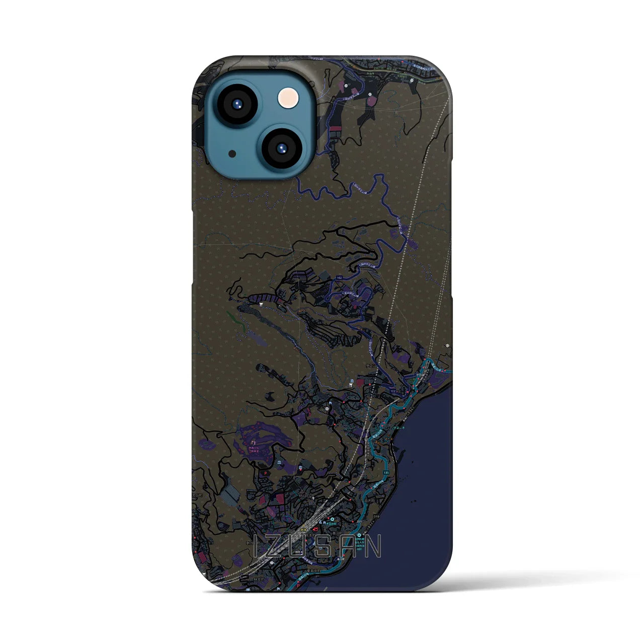 【伊豆山(静岡県)】地図柄iPhoneケース(バックカバータイプ)