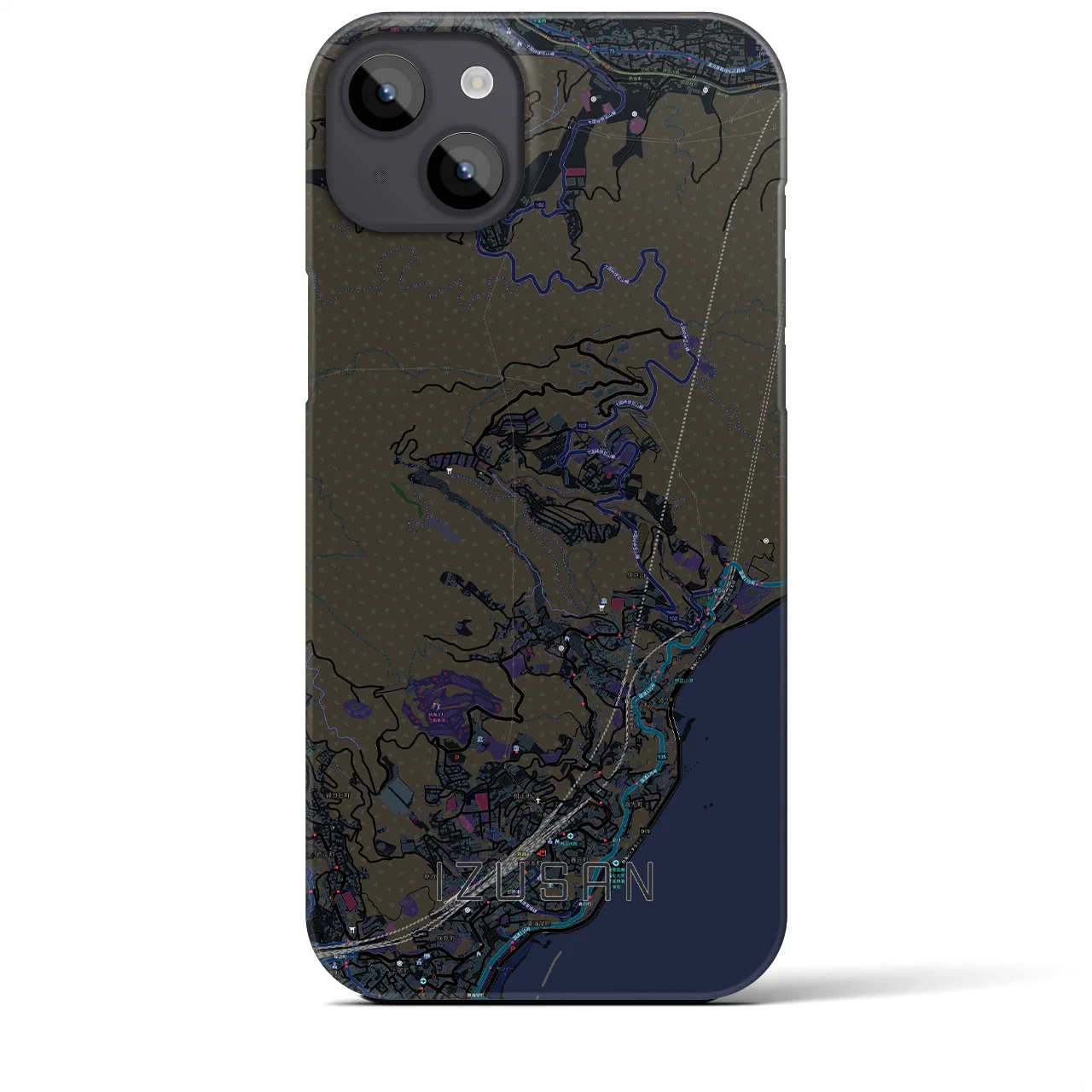 【伊豆山(静岡県)】地図柄iPhoneケース(バックカバータイプ)