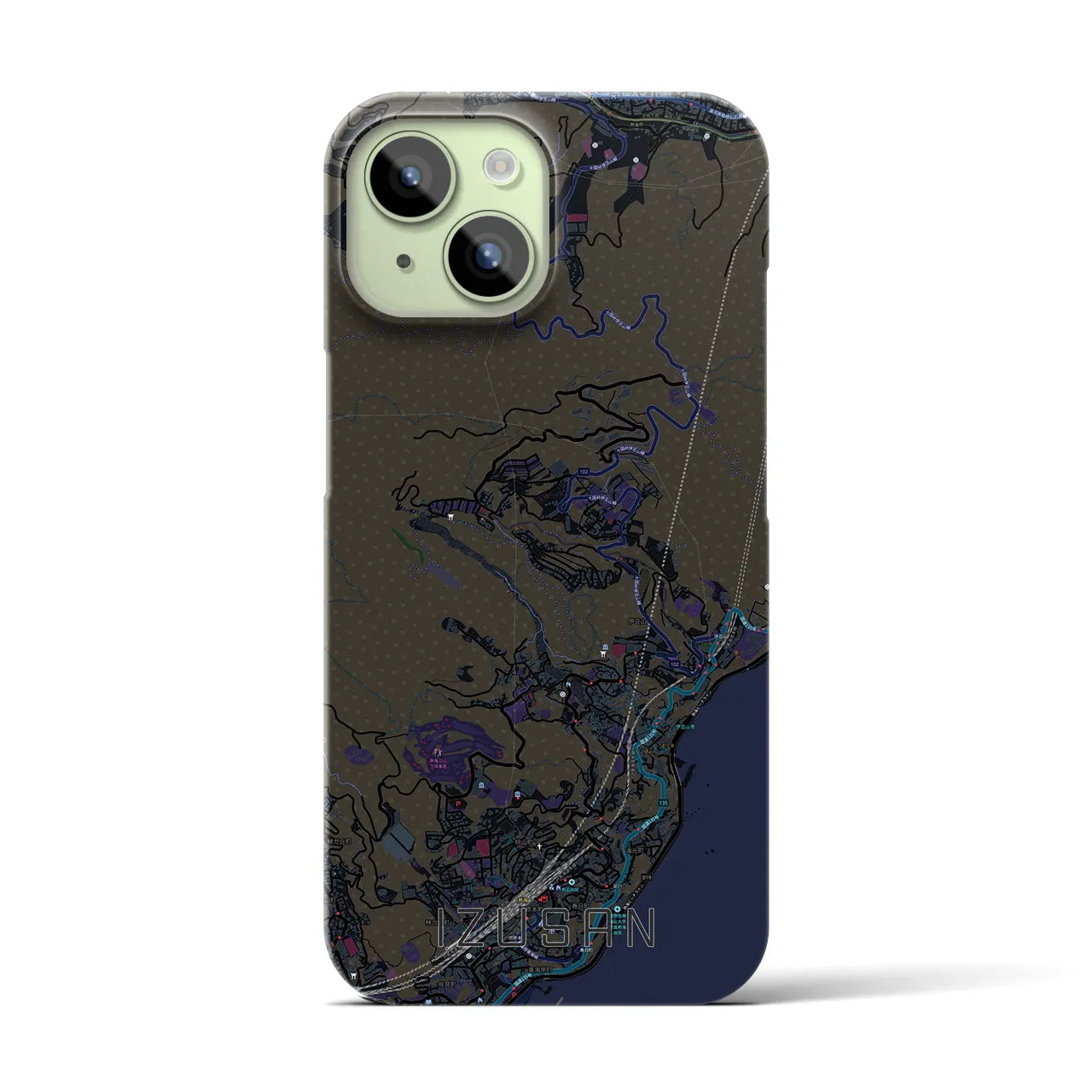 【伊豆山(静岡県)】地図柄iPhoneケース(バックカバータイプ)