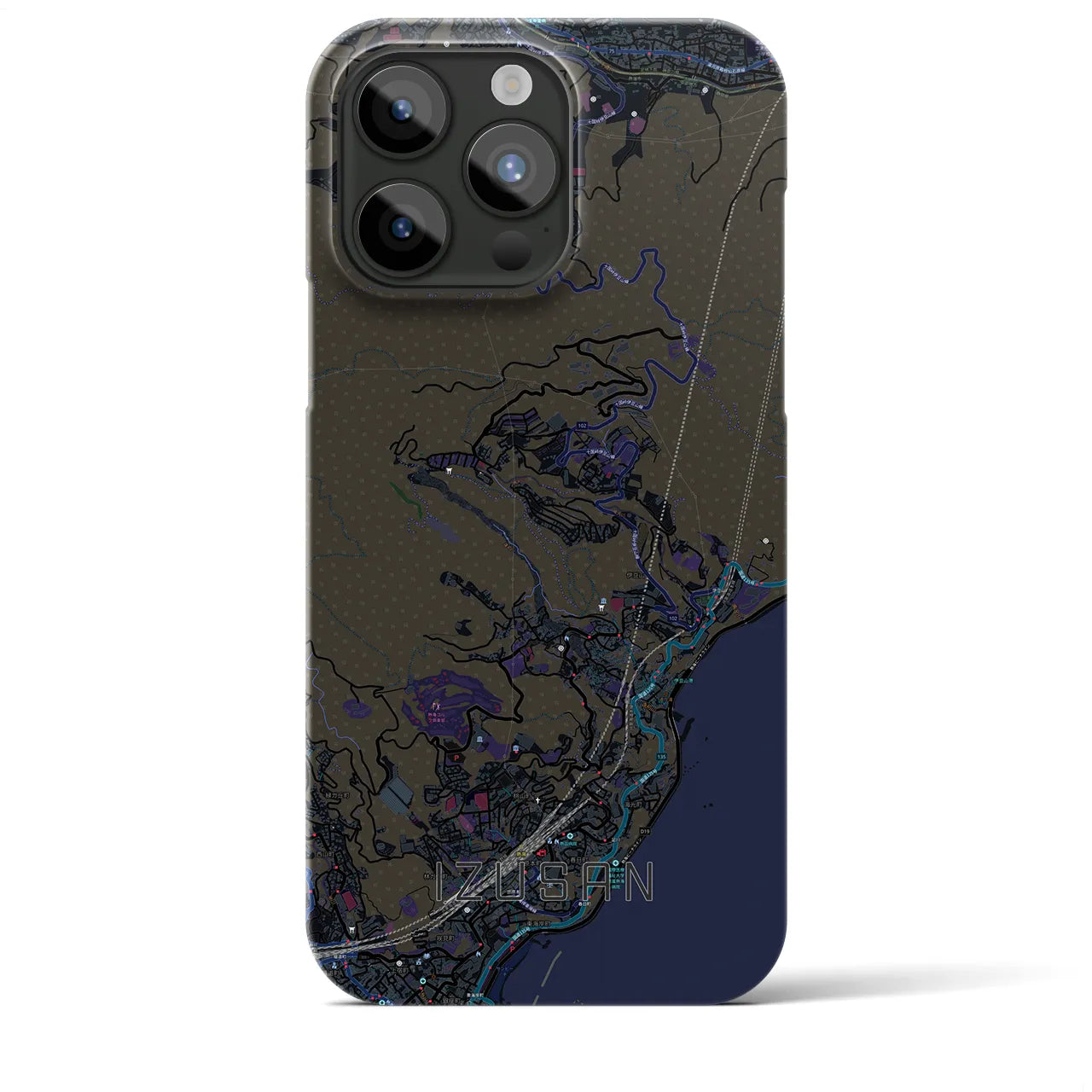 【伊豆山(静岡県)】地図柄iPhoneケース(バックカバータイプ)