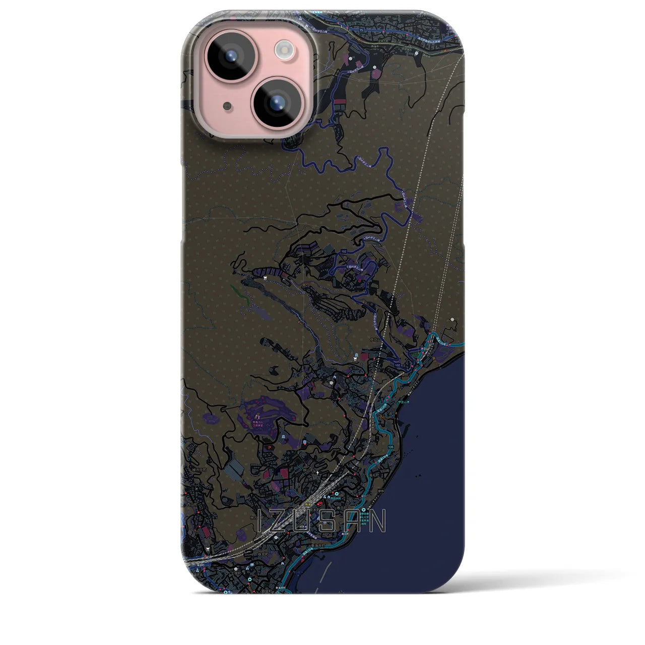 【伊豆山(静岡県)】地図柄iPhoneケース(バックカバータイプ)