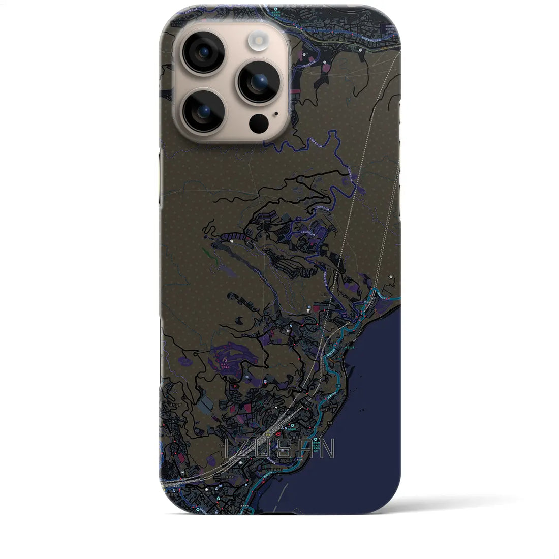 【伊豆山(静岡県)】地図柄iPhoneケース(バックカバータイプ)