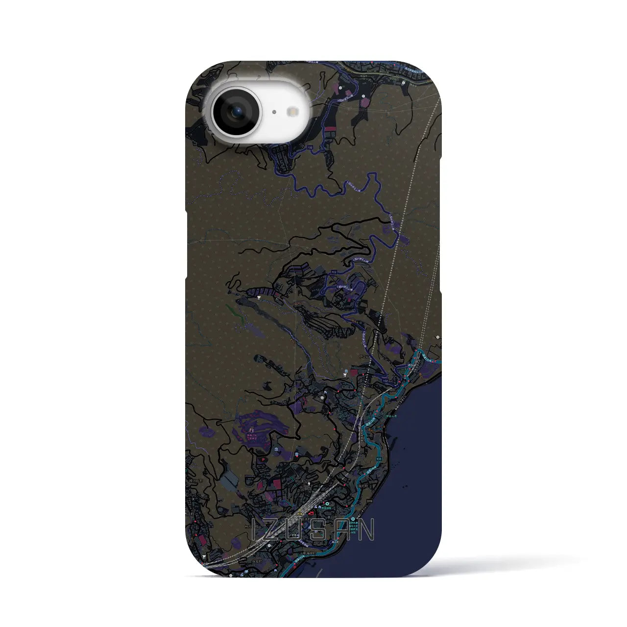 【伊豆山(静岡県)】地図柄iPhoneケース(バックカバータイプ)