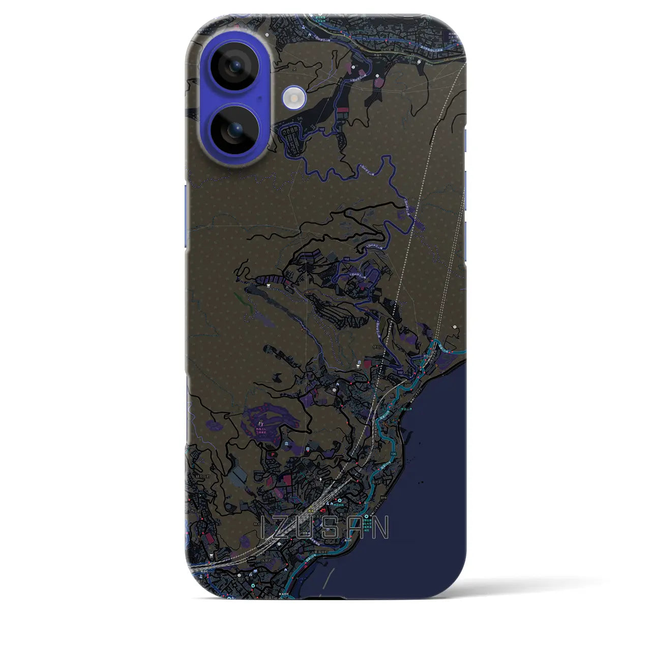 【伊豆山(静岡県)】地図柄iPhoneケース(バックカバータイプ)