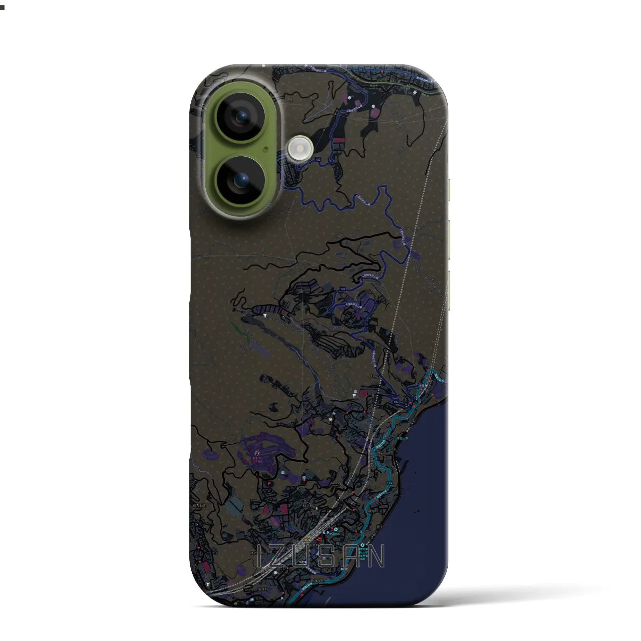 【伊豆山(静岡県)】地図柄iPhoneケース(バックカバータイプ)