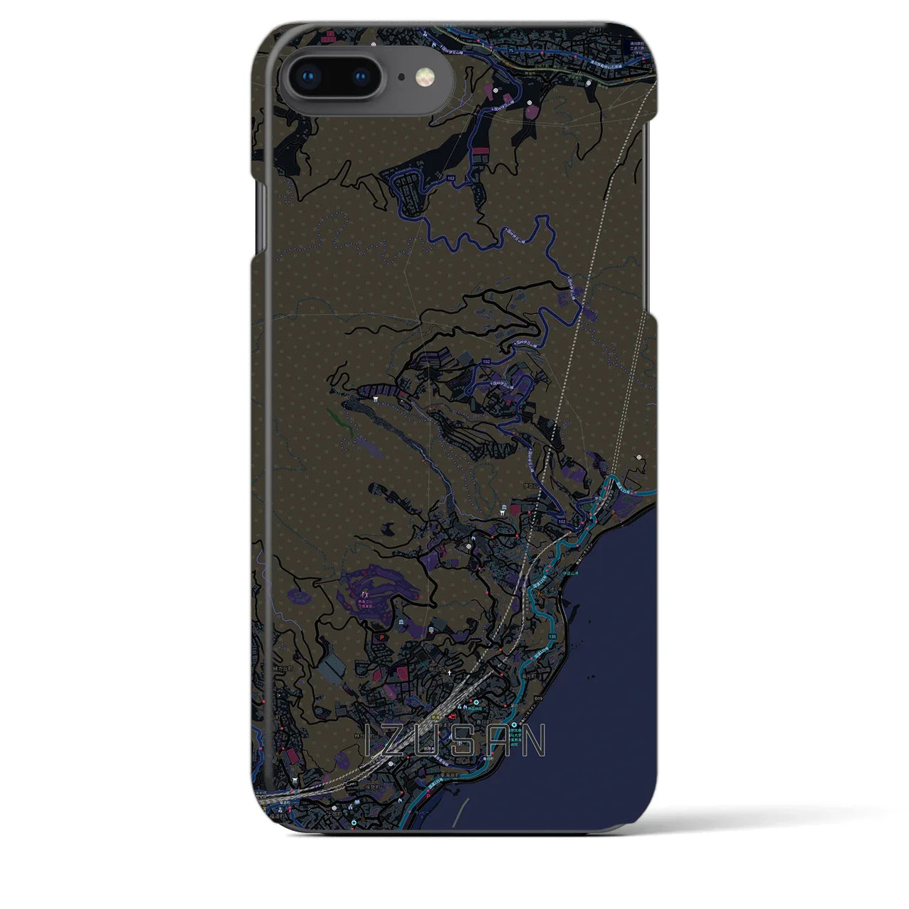 【伊豆山(静岡県)】地図柄iPhoneケース(バックカバータイプ)
