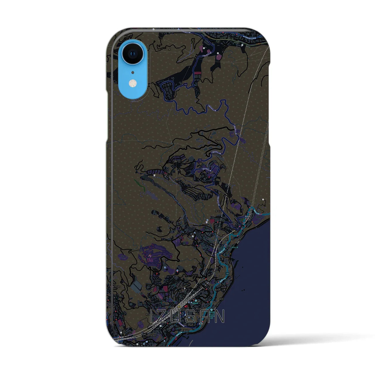【伊豆山(静岡県)】地図柄iPhoneケース(バックカバータイプ)