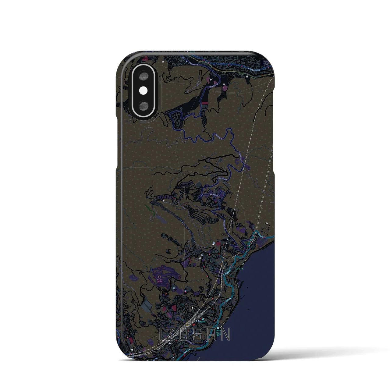 【伊豆山(静岡県)】地図柄iPhoneケース(バックカバータイプ)