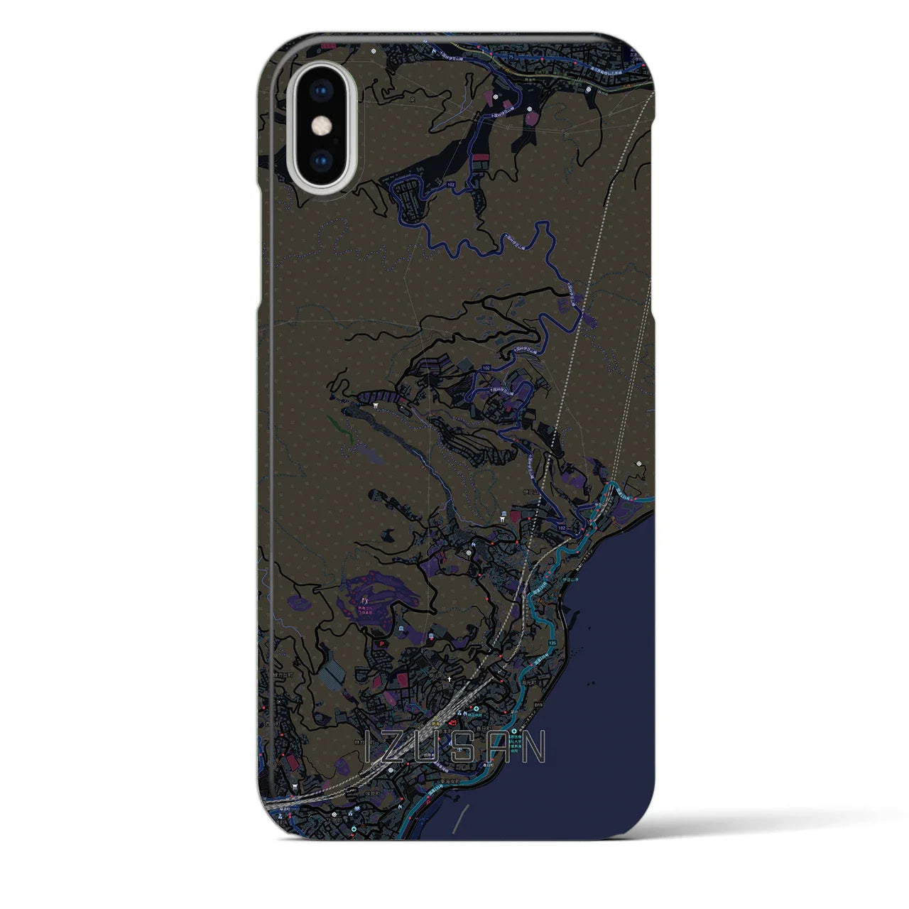 【伊豆山(静岡県)】地図柄iPhoneケース(バックカバータイプ)