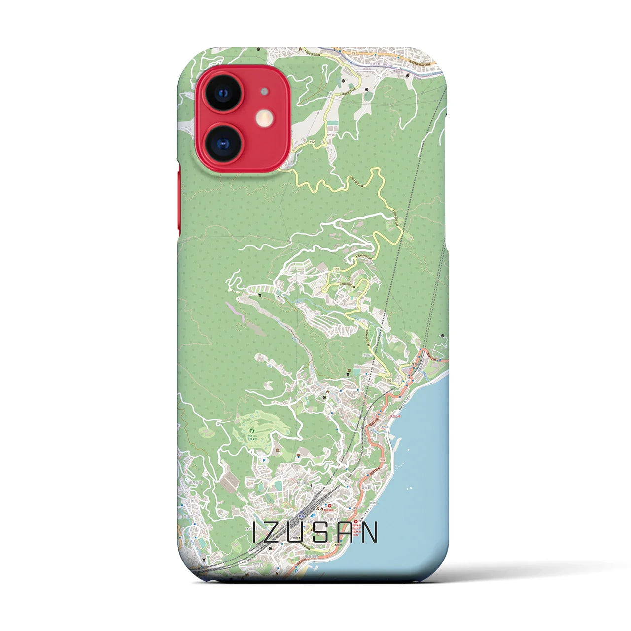 【伊豆山(静岡県)】地図柄iPhoneケース(バックカバータイプ)