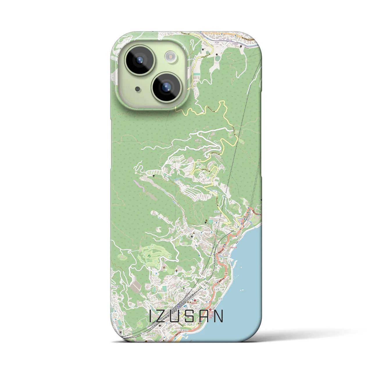 【伊豆山(静岡県)】地図柄iPhoneケース(バックカバータイプ)